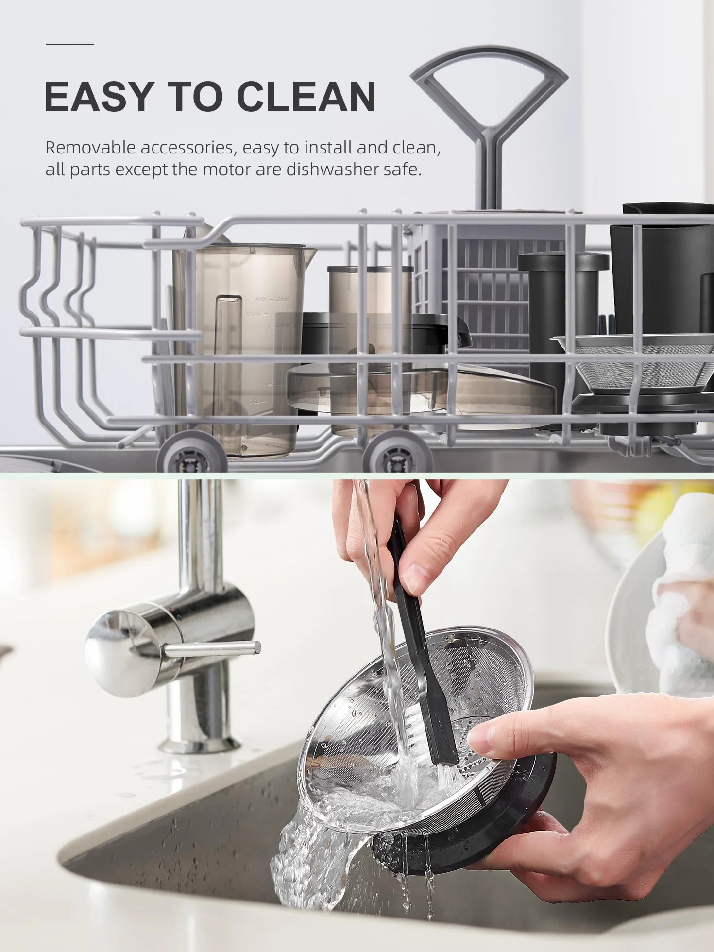 Extracteur de Jus Centrifuge Acier Inoxydable 800W Large Goulotte 3 Pouces Sans BPA