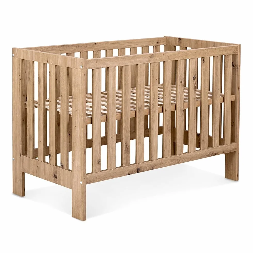 Mon Mobilier Design Amelia II Ensemble bébé Commode à Langer et lit évolutif 120x60 Chêne