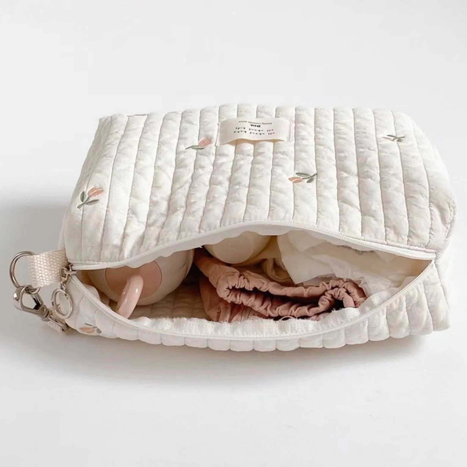 Trousse De Toilette Bébé Sac À Langer Portable Organisateur Maman Fermeture À Glissière Broderie