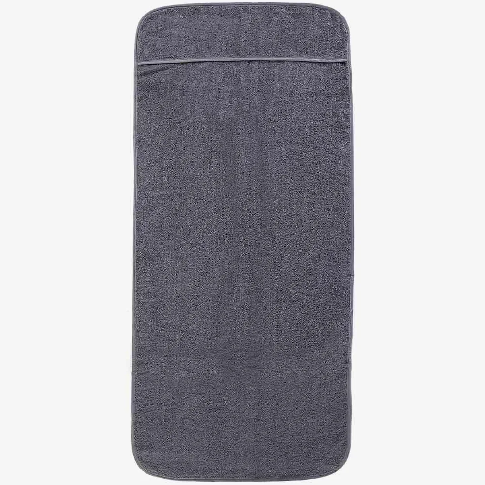 Serviettes de Plage 2 pièces Anthracite 60x135 cm Tissu 400 GSM pour Piscine, Plage, Vacances, Yoga, Camping, léger, Absorbant, sèche Rapidement, Doux Coton Microfibre