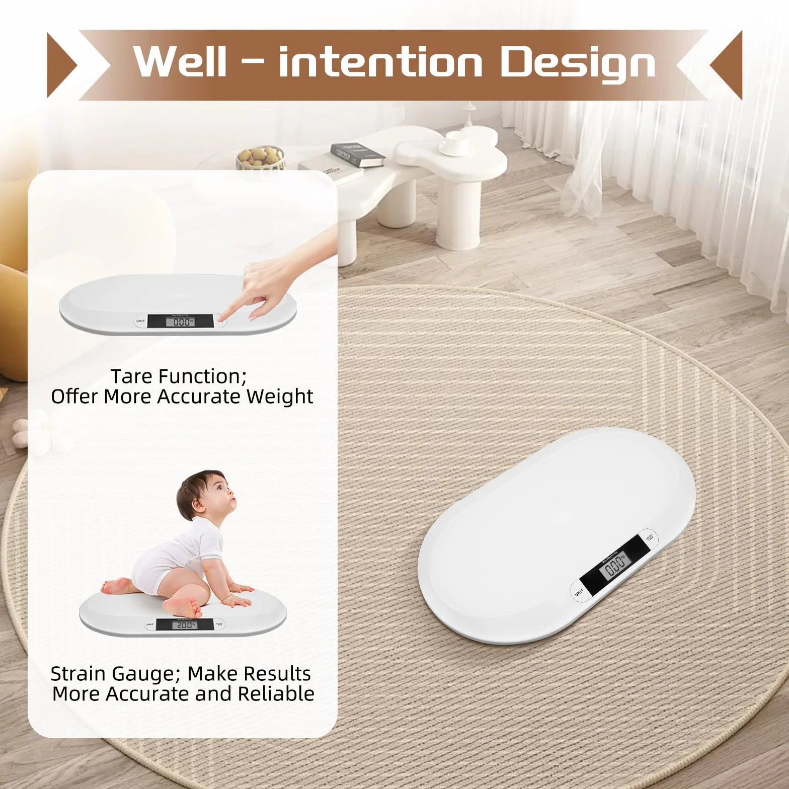 Balance mécanique pour animaux Pèse-bébé LCD Max 20 kg Blanc