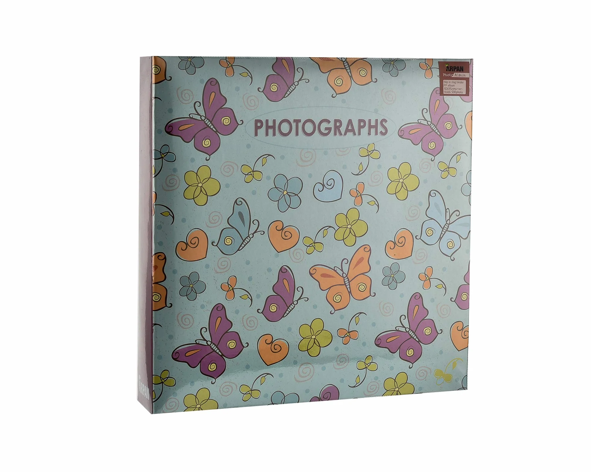 Arpan Album photo 3 anneaux 500 photos 15,2 x 10,2 cm papillon
