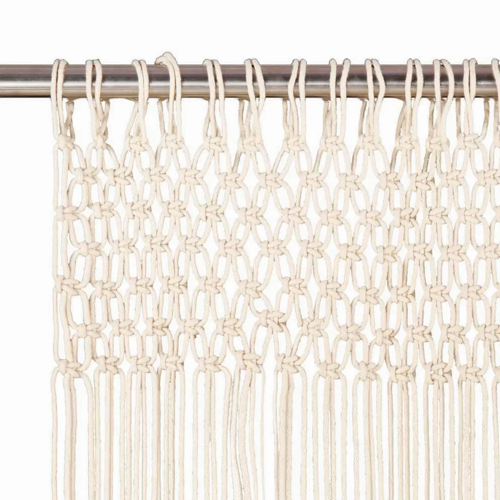 Rideau en macramé 140x240 cm Coton Salon A | Thermique Isolant Lumiere et Anti Chaleur Rideau Fenêtre pour Chambre et Intérieur