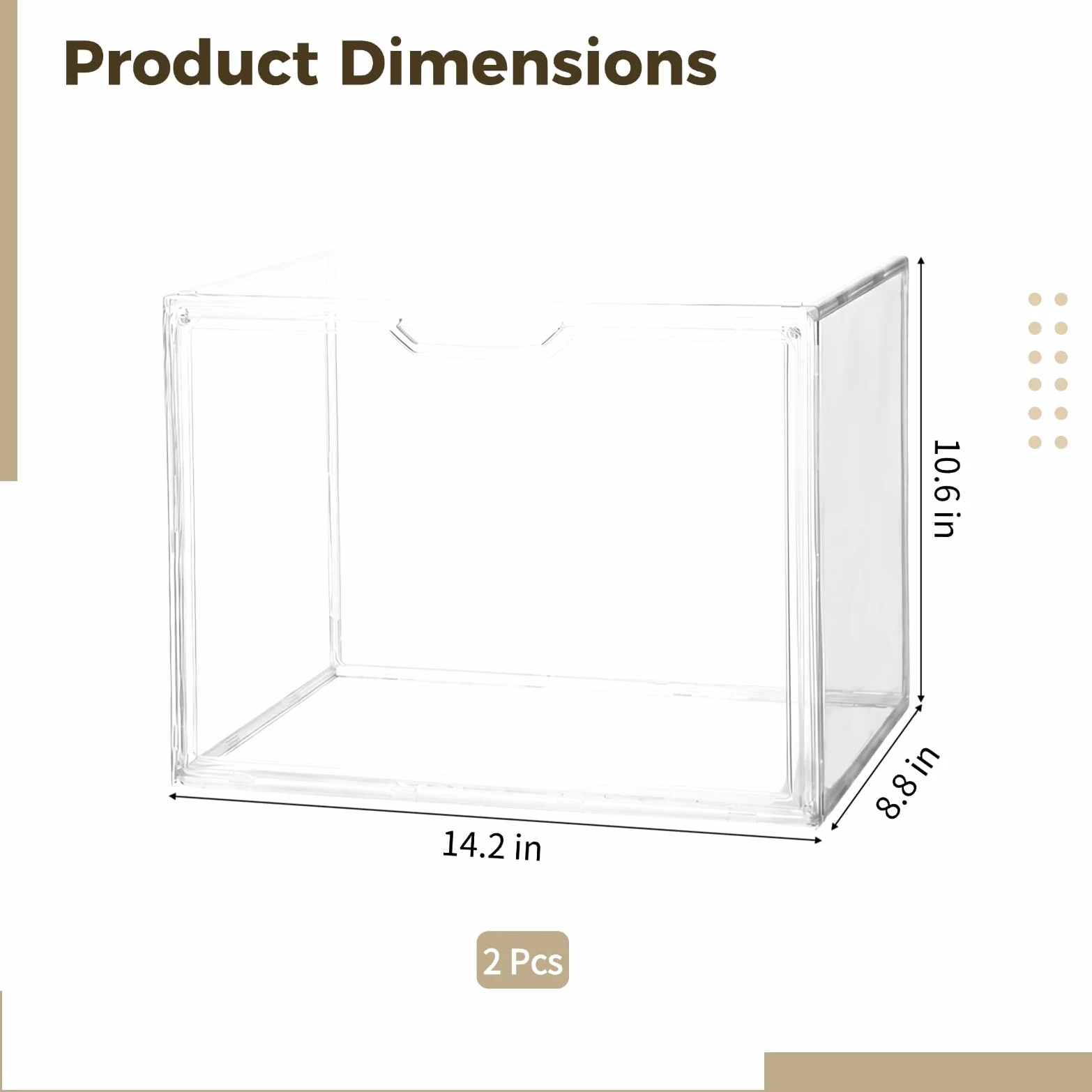 Lot de 2 présentoirs empilables en acrylique transparent avec porte d'entrée en métal - Bacs de rangement transparents à collectionner - Prend en charge l'affichage horizontal ou vertical