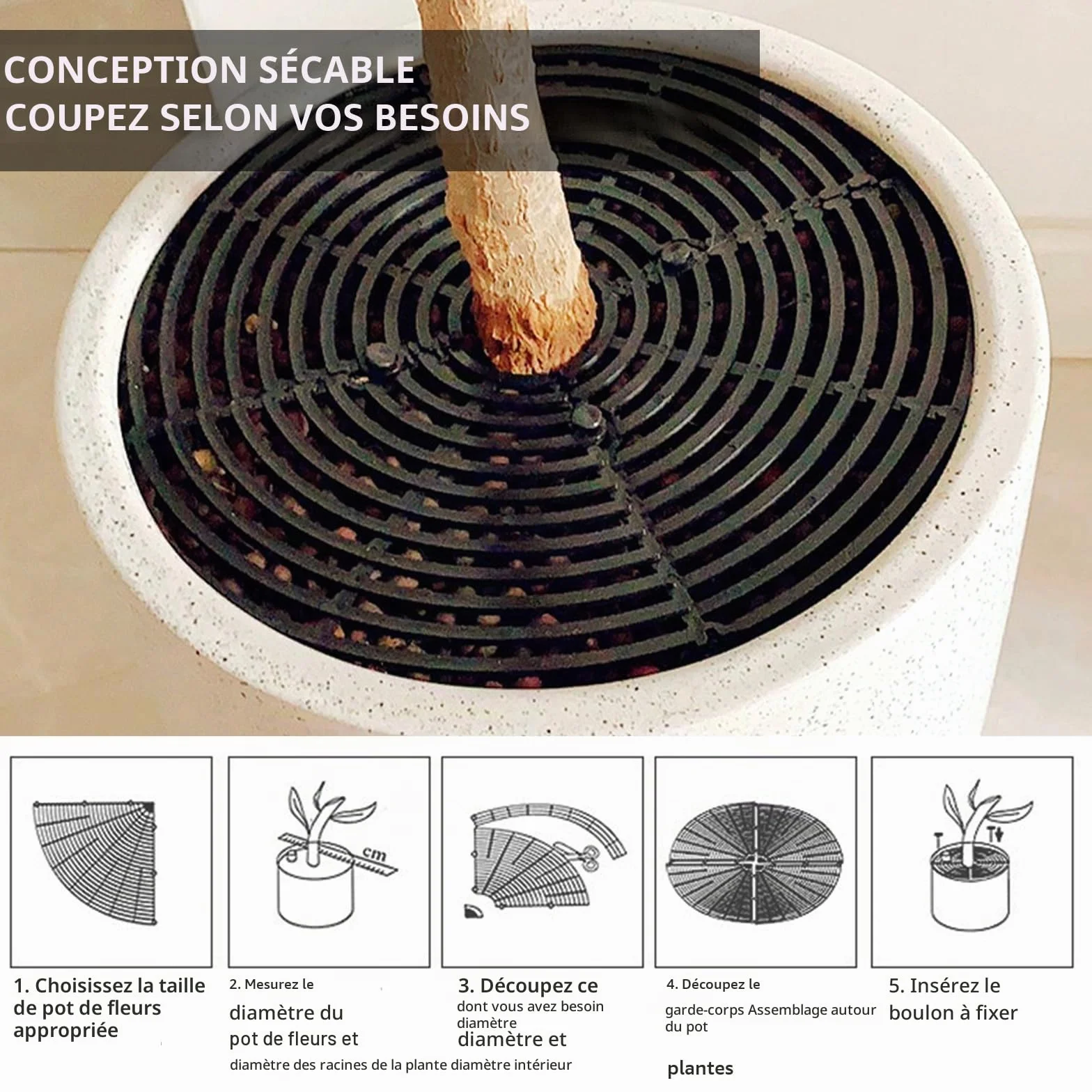 Lithyc 2 Pièces Grille Protection Plante, Protection Plante Chat, Cadre de Grille de Couverture Jardin 30 cm Diamètre
