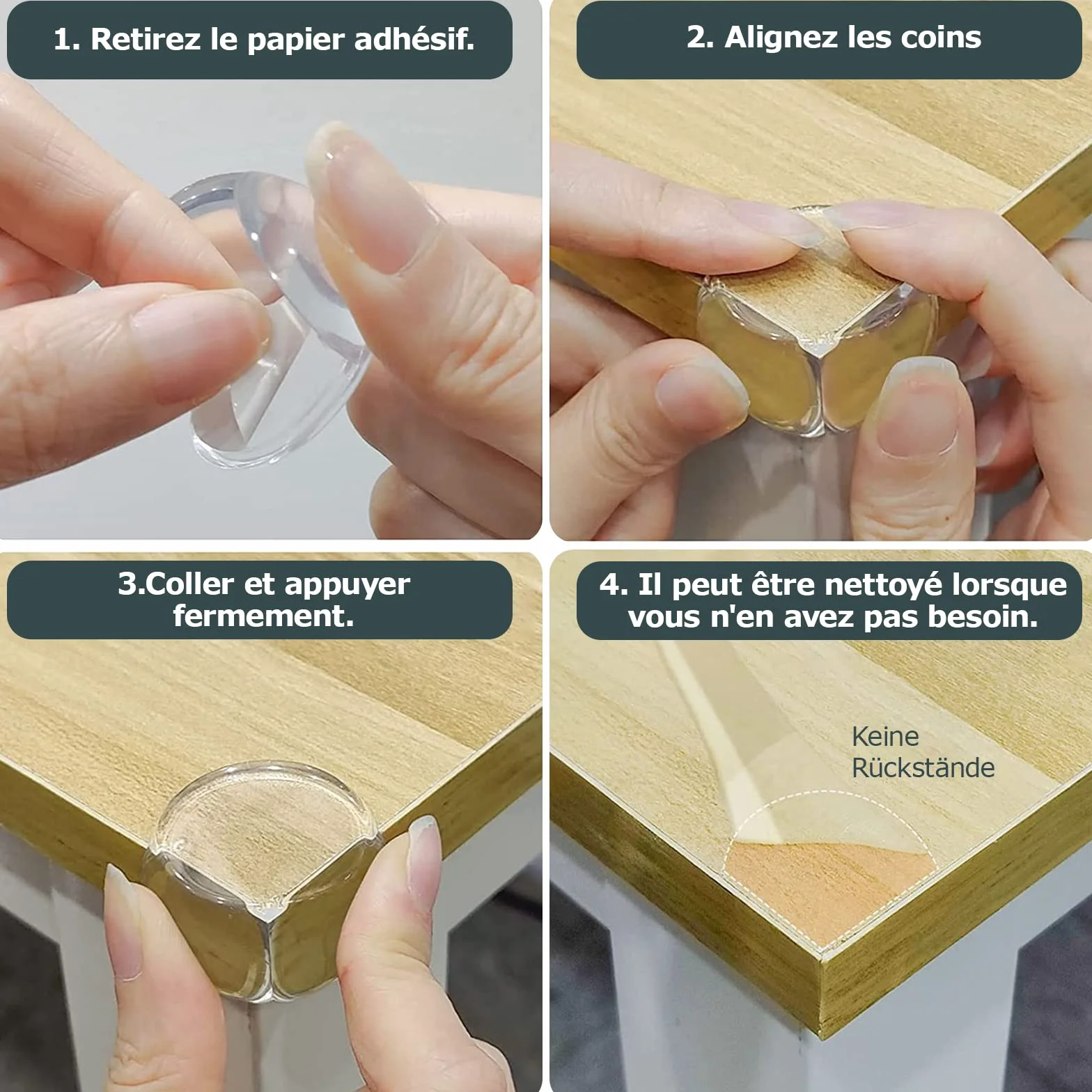 BillyBach Protections Coin de Table pour Bébé - Protections d'angle pour Meuble Sécurité Enfant Pack de 12
