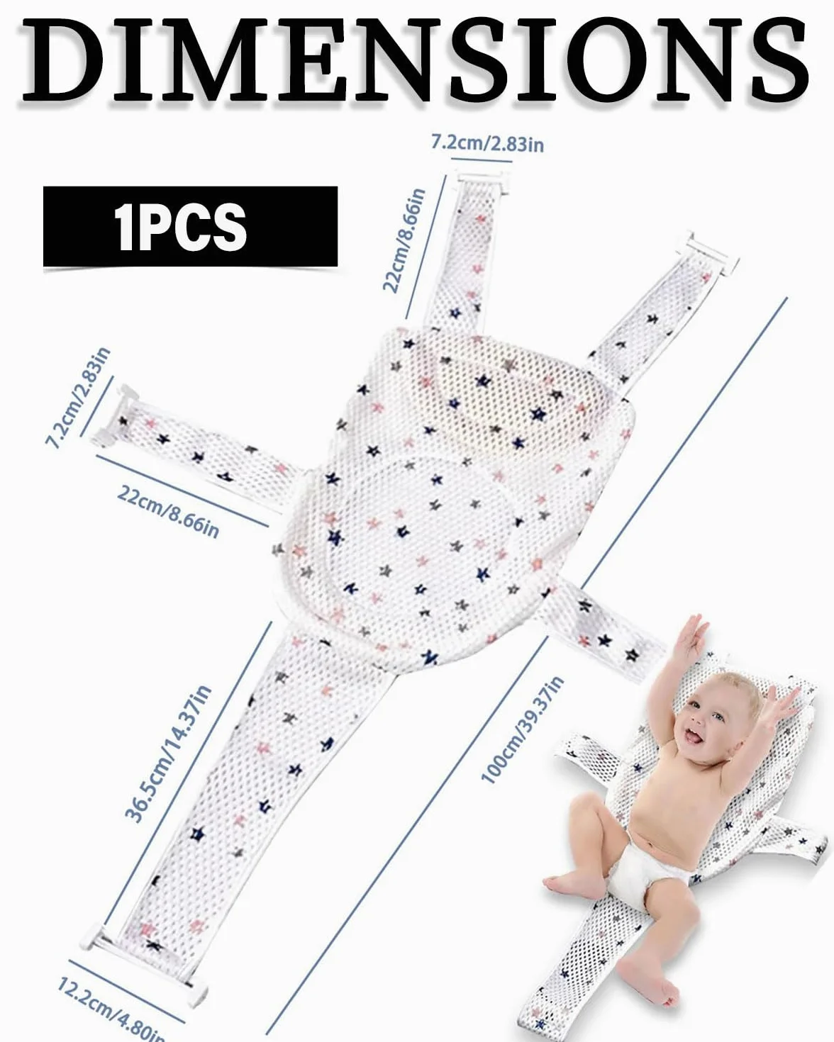Hamac de Bain pour Bébé Antidérapant Pliable 0-36 Mois