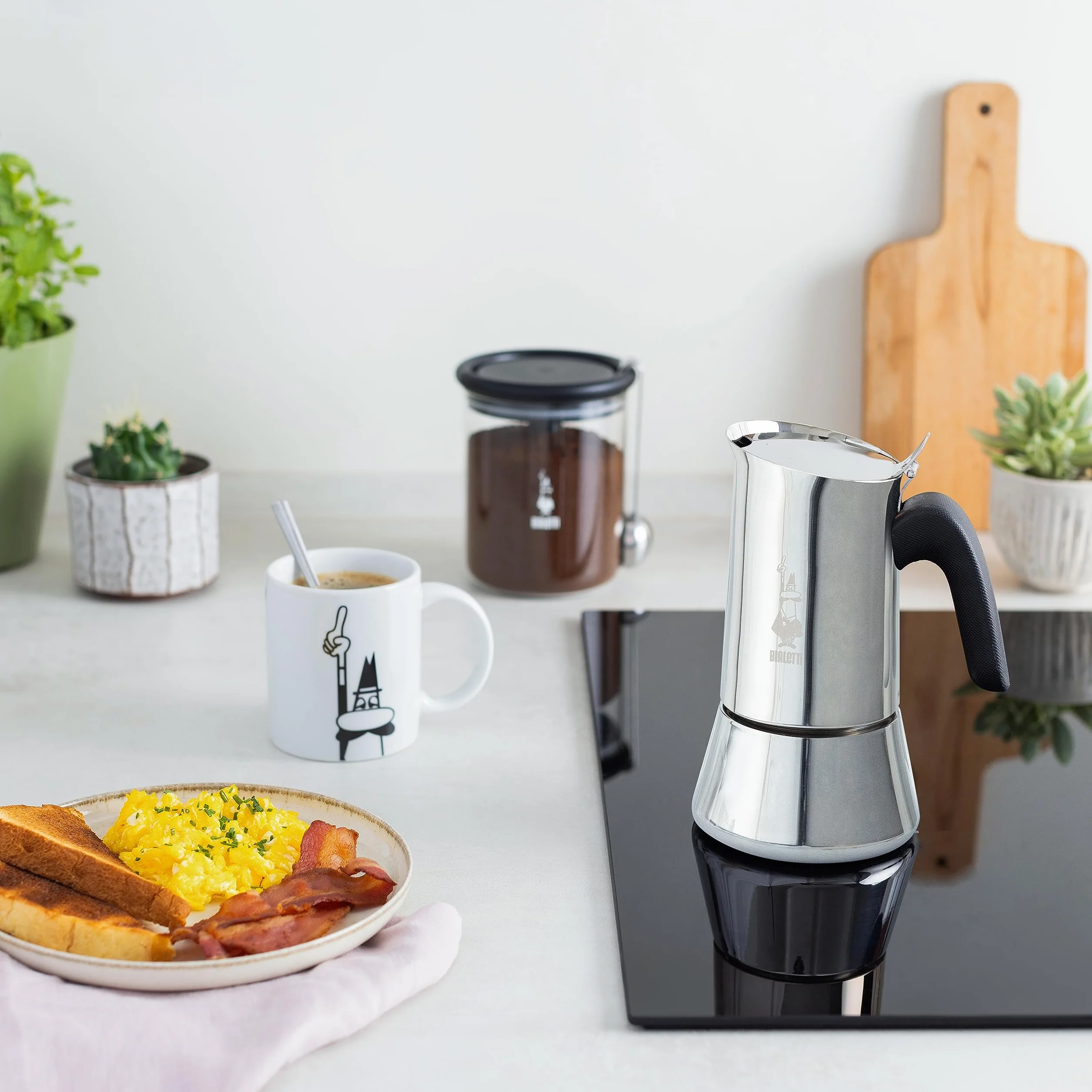 Bialetti Venus Induction Cafetière Expresso Inox 10 Tasses 460 Ml Argenté