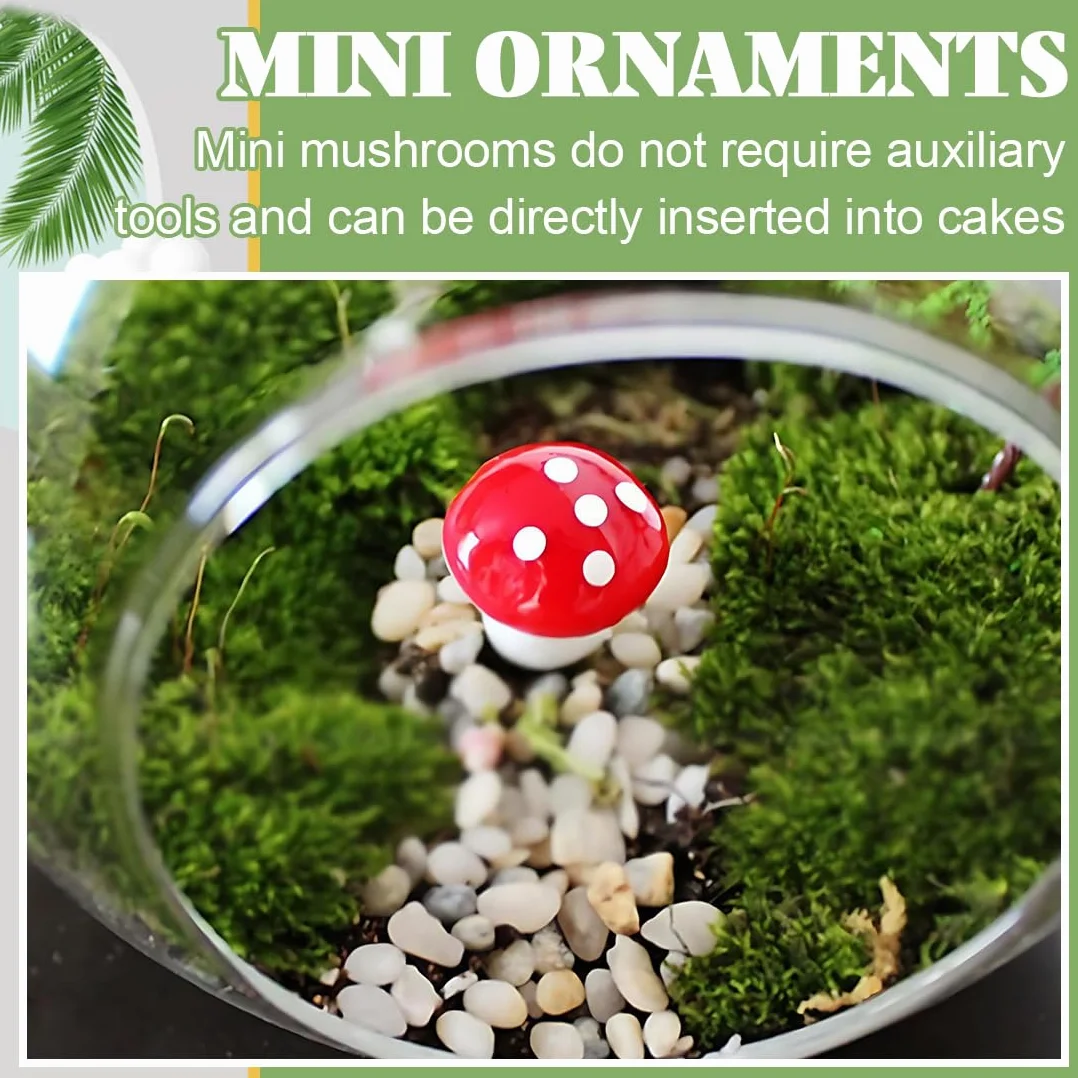 60 Mini Champignons Décoratifs 25 mm Amanites Mouches Sur Drath Automne Table Jardin Noël