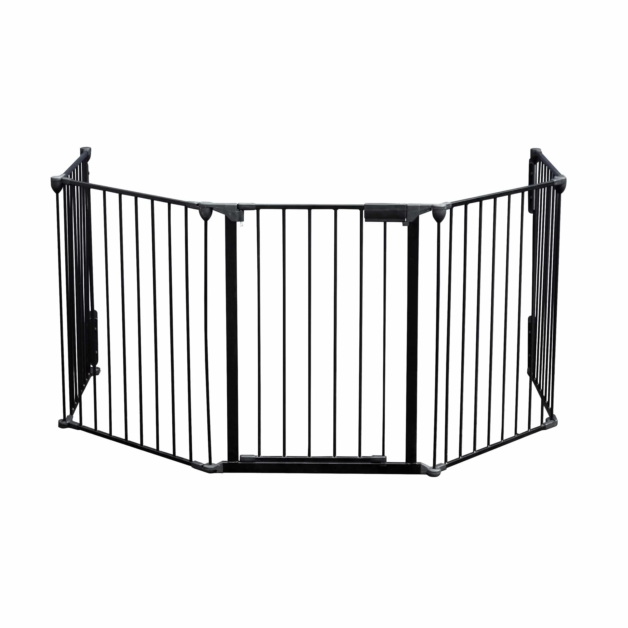 Wiltec Barrière de Protection Cheminée XL 3100x650x750 mm Noir Acier Grille Pare-feu Sécurité Enfant