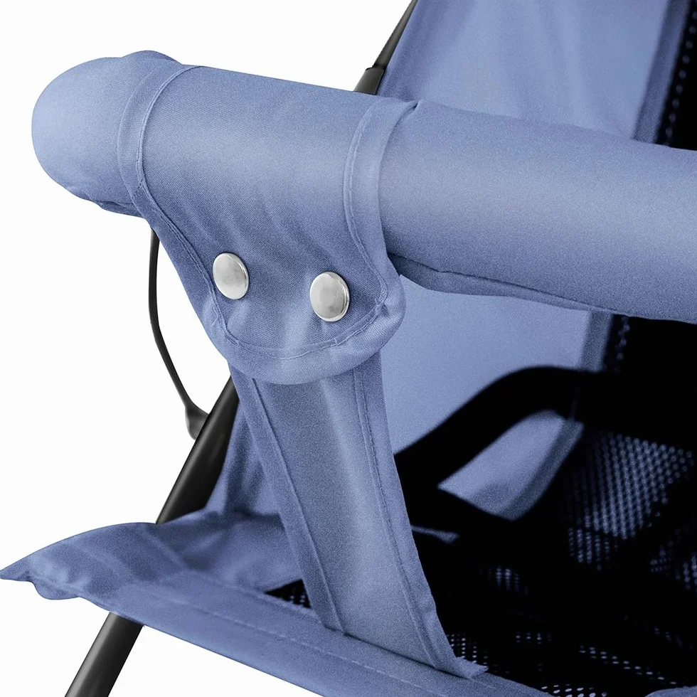 Poussette 3 en 1 Trio Canne Bébé Landau Grandes Roues 25kg Bleu