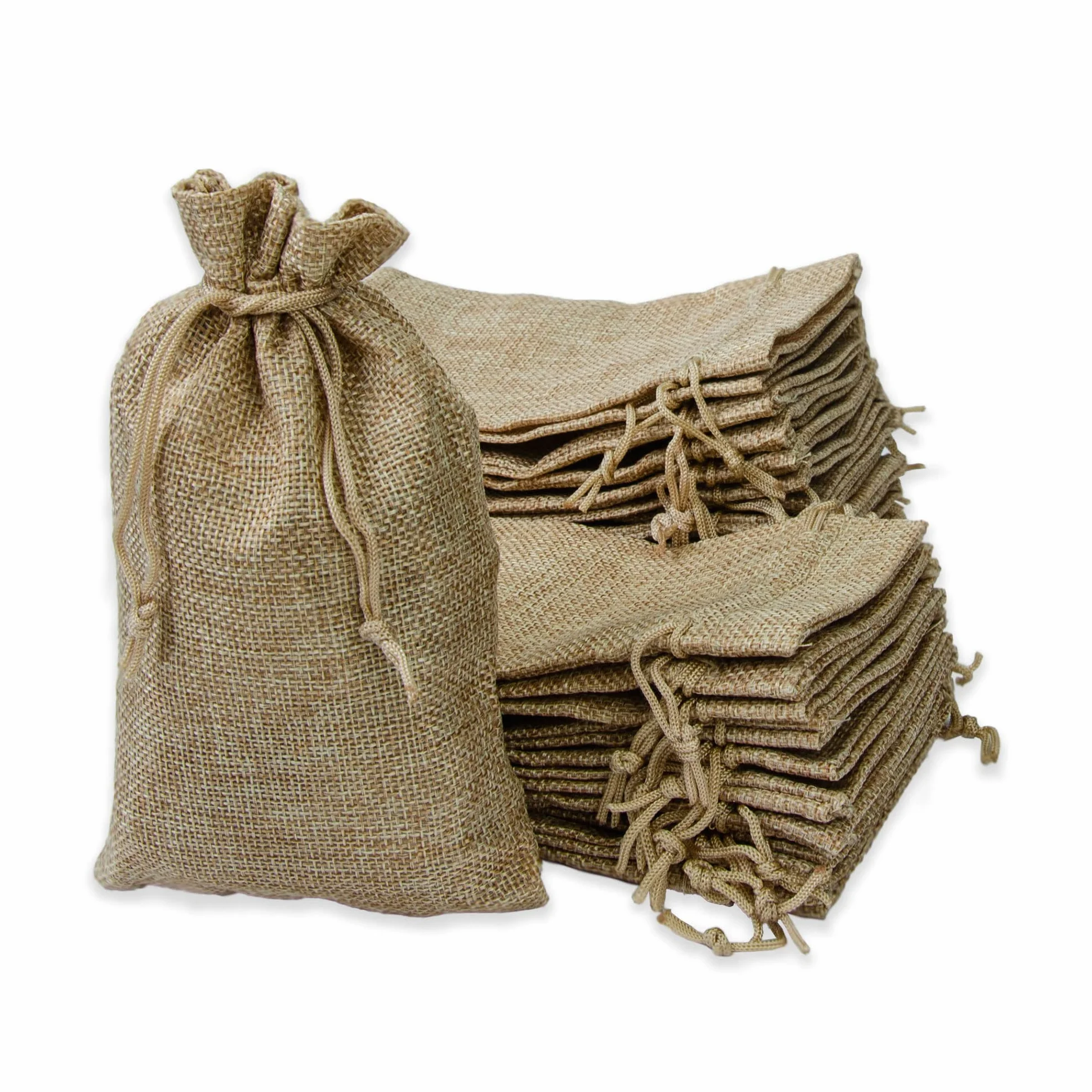 Blue Fox Lot de 24 sachets en toile de jute naturelle écru 11 x 18 cm