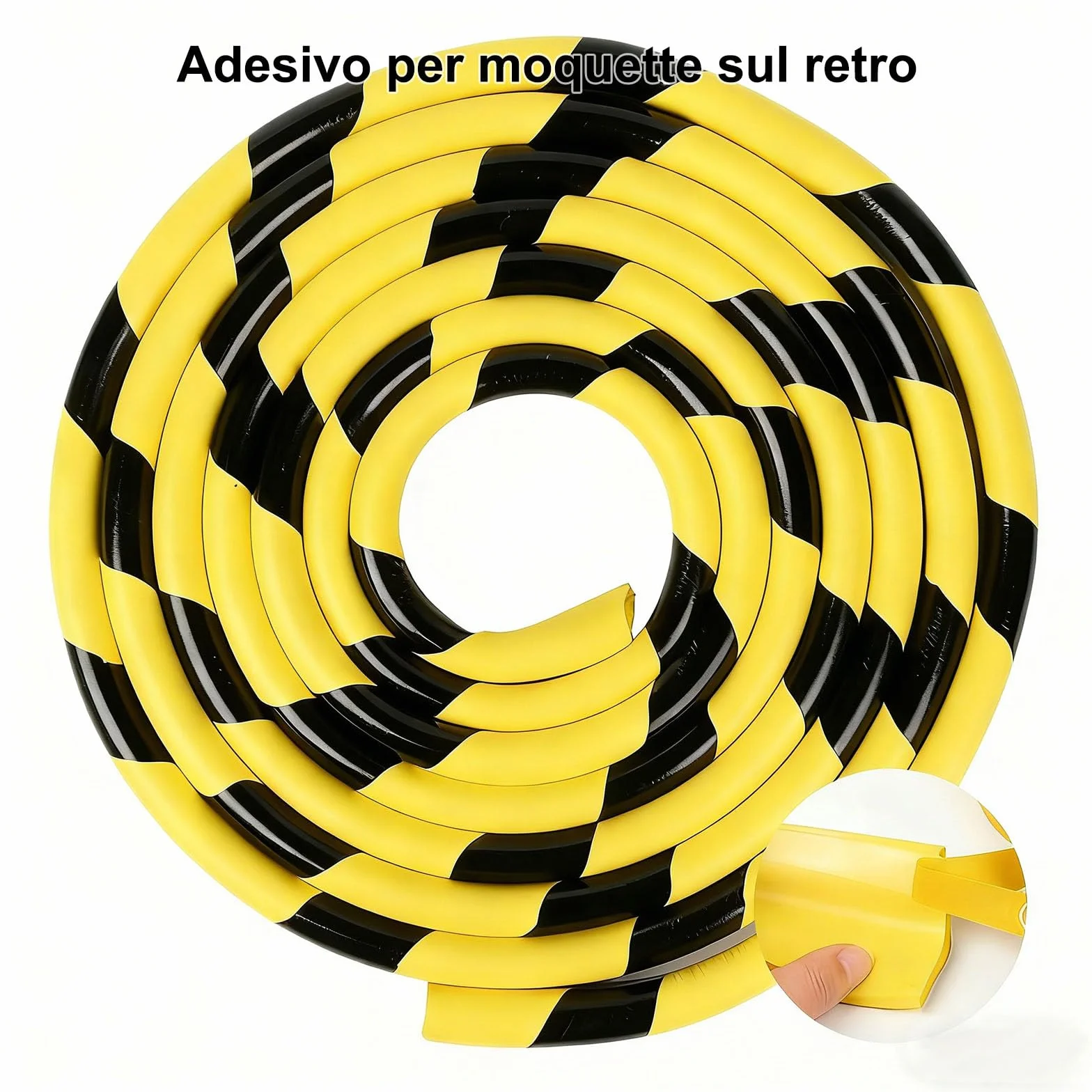 Mousse Protection en Caoutchouc, Coins de Protection Angles Jaune et Noire en Forme de L, 5M Autocollante Antichoc