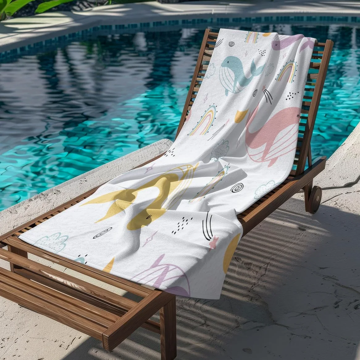 Serviette de Plage Baleine Rose Jaune Serviette de Bain Sport Piscine Toilette Microfibre Piscine Anti Sable Drap de Plage Bain xxl Ultraléger Portable Towel Absorbant Séchage Rapide 200x220cm