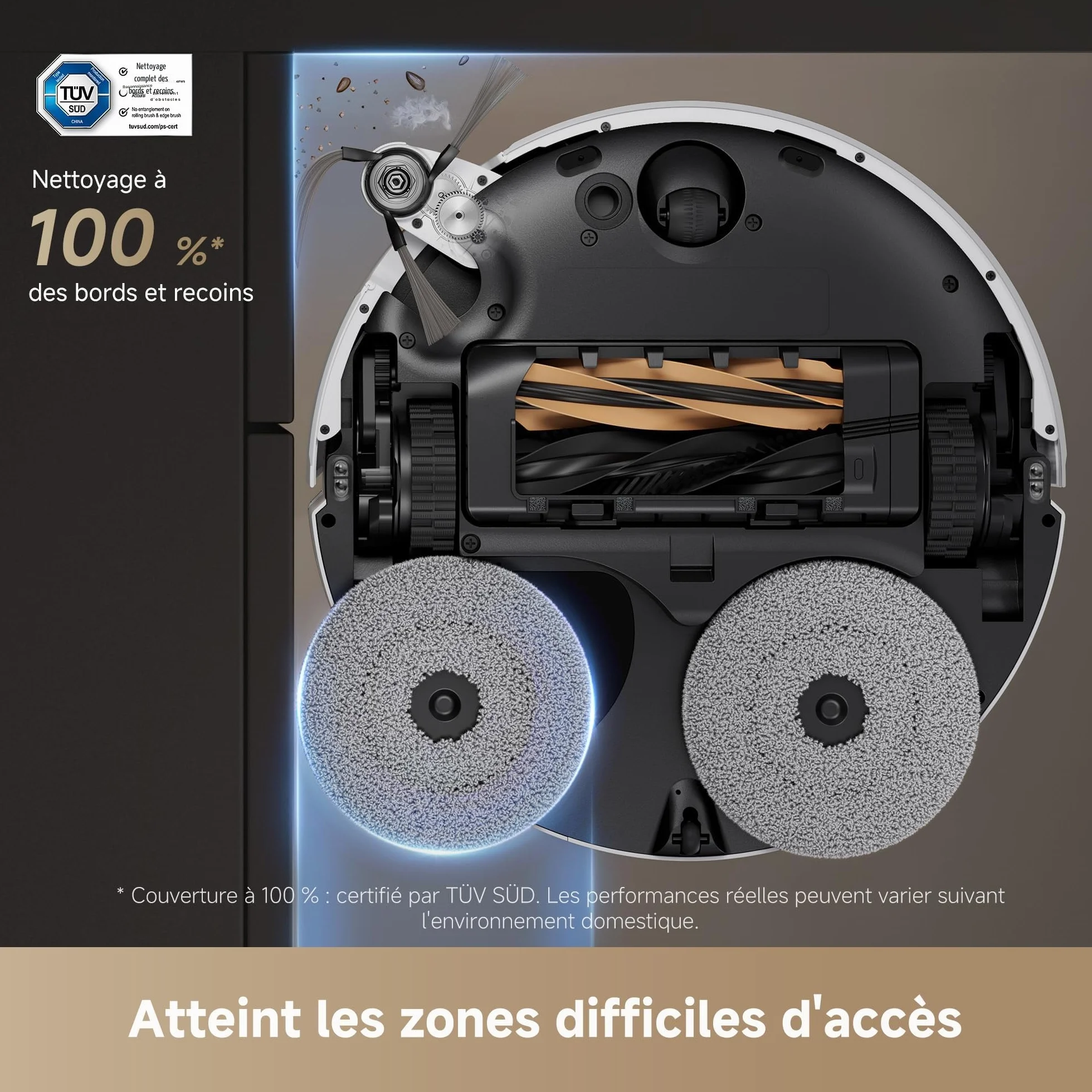 DREAME X50 Ultra Robot Aspirateur, 20000 Pa, 6 cm Escalade, 89 mm Fin, Nettoyage 80°C