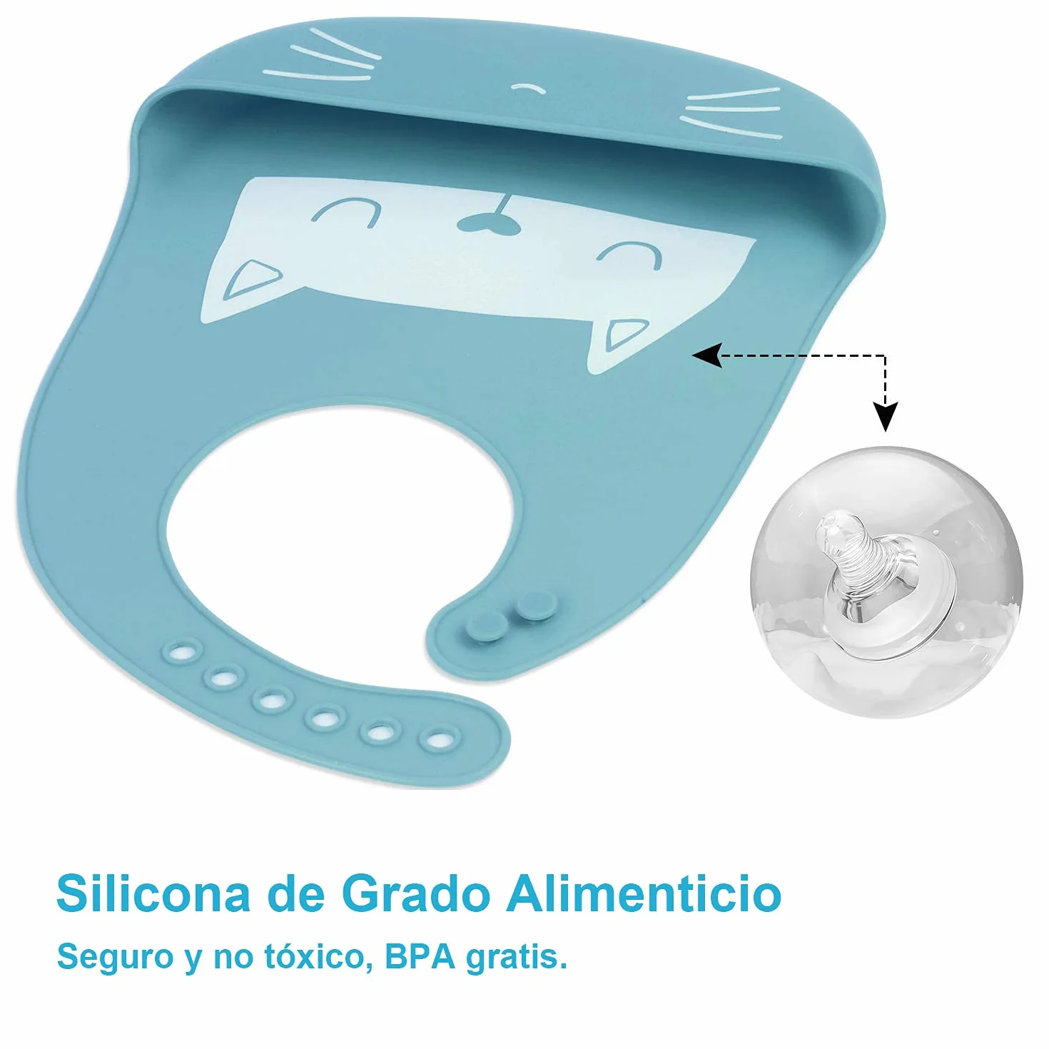 SLOSH Bavoir Bébé Silicone Souple Imperméable Ajustable Waterproof Repas
