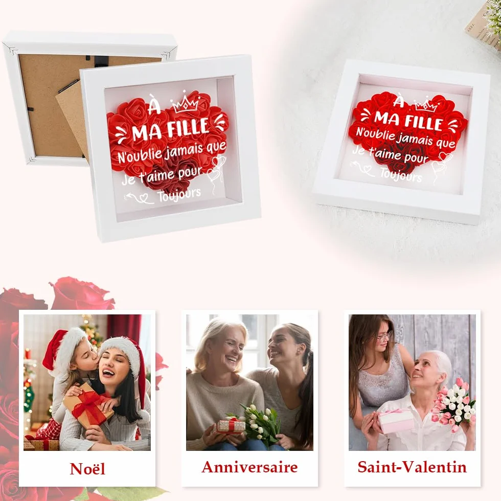 Cadre Photo 3D Cadeau pour Ma Fille Anniversaire Noel Saint Valentin