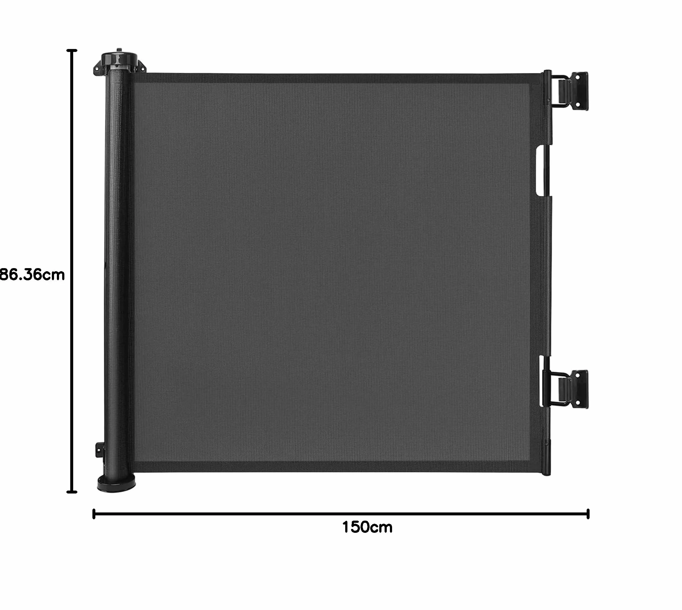 Barrière de sécurité enfant 150cm*86cm Noir pour escaliers portes cuisine couloirs bébés chiens