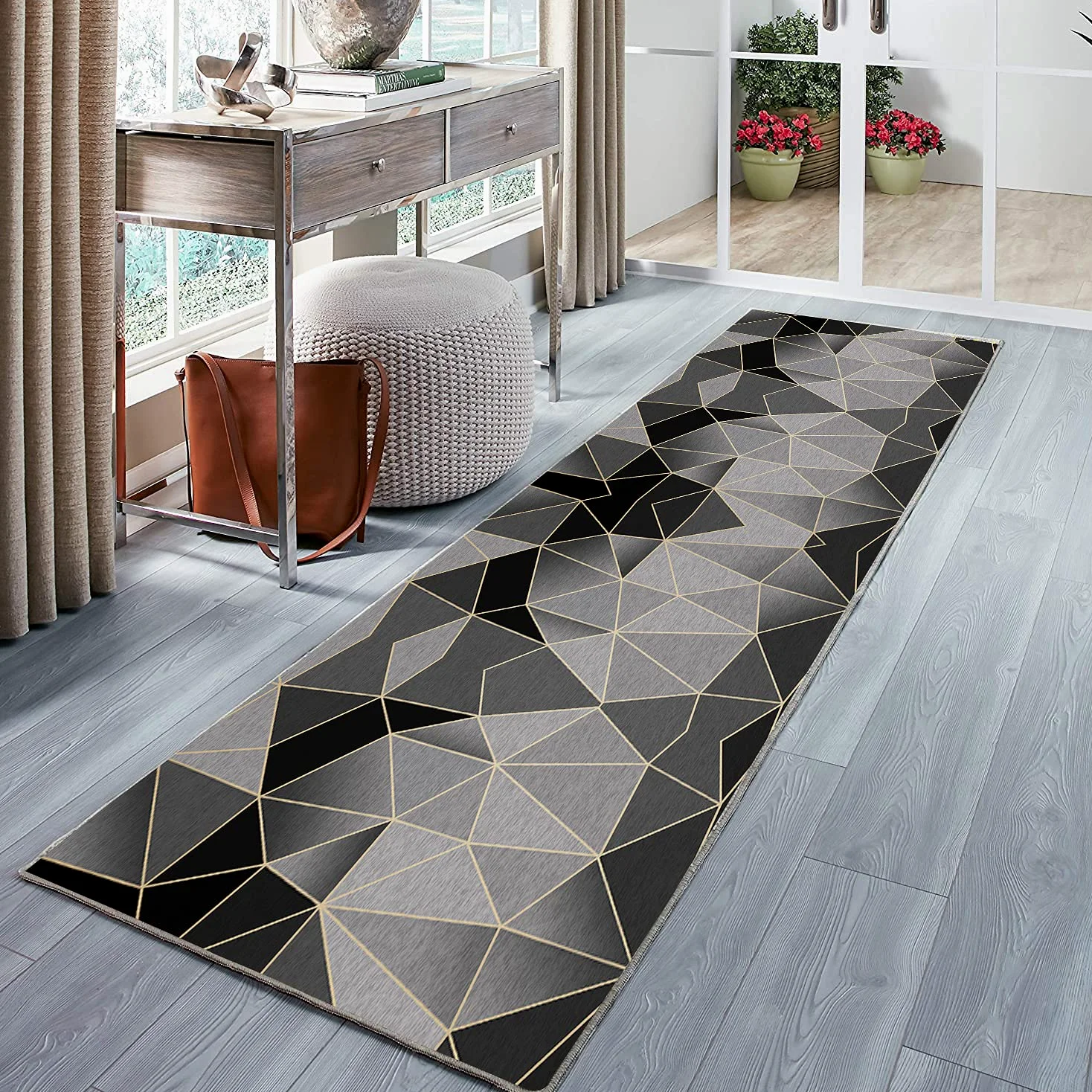 Tapis entrée intérieur Tapis Entree Interieur Long Antidérapant & Anti-Glisse résistant Lavable pour Cuisine, Couloir, Passage, Chambre - 60x200cm