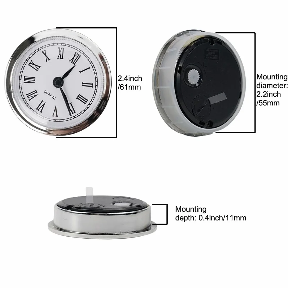 Mini horloge à quartz ronde 61 mm avec insert