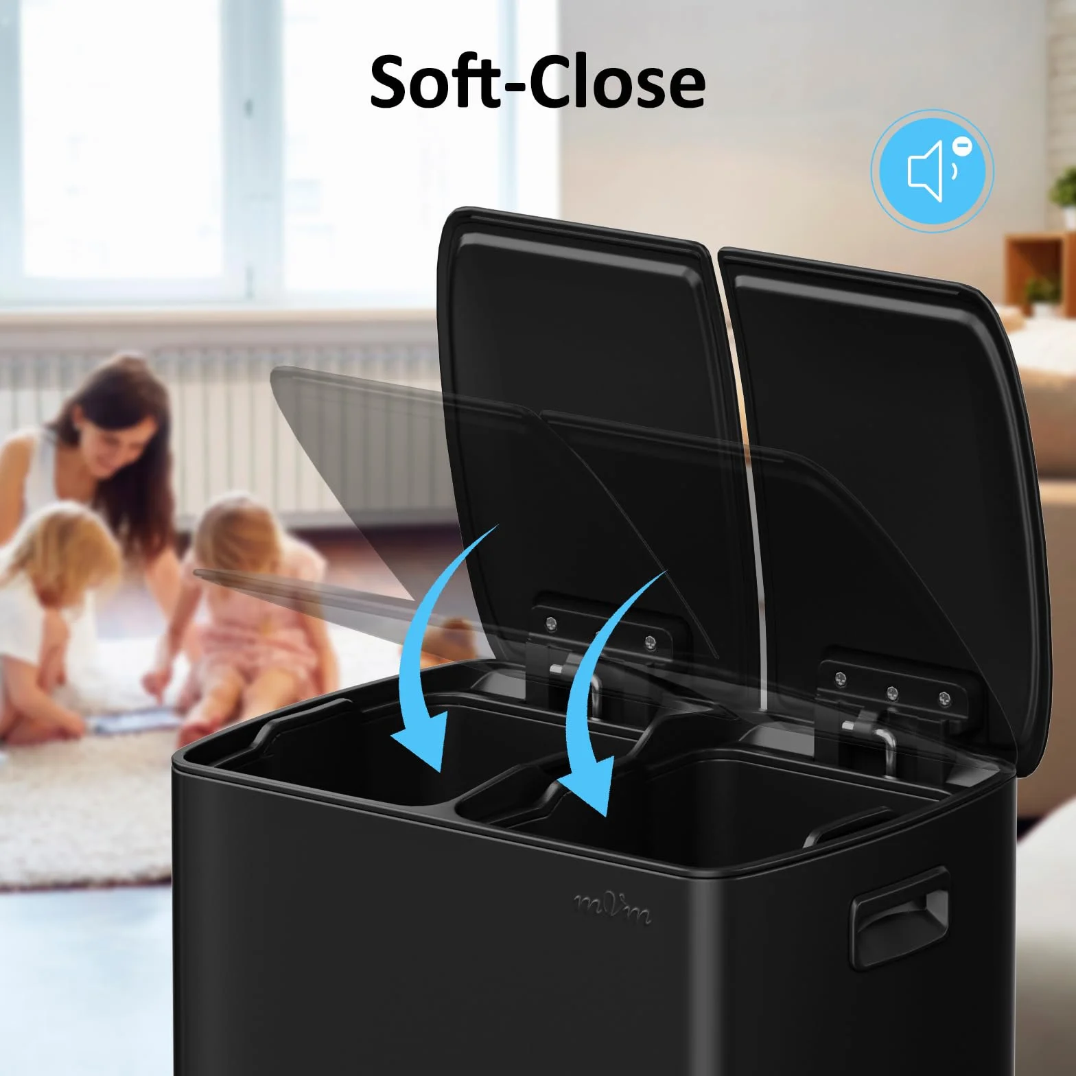 Poubelle à Double Compartiment 2x30L Acier Inoxydable Pédale Tri Sélectif 60L