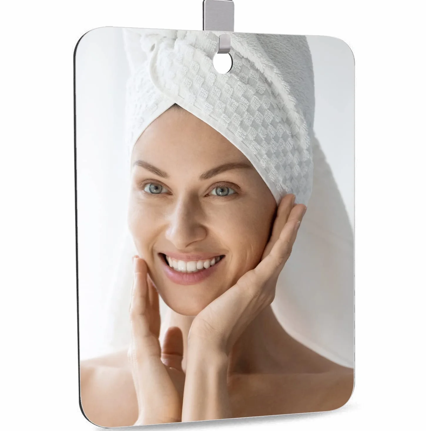Miroir de rasage de voyage petit 15,2 x 10,2 cm avec crochet adhésif pour camping salle de bain