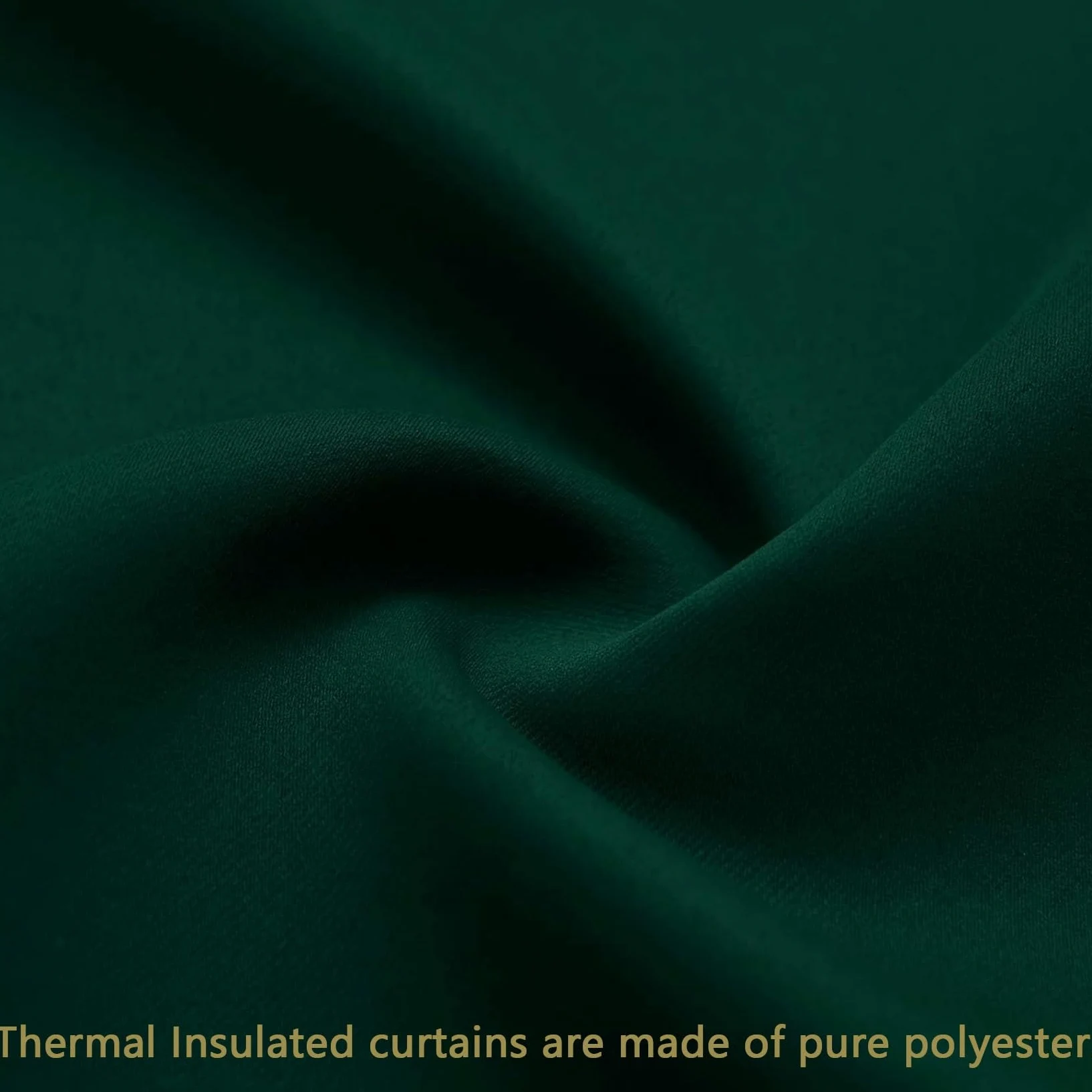 Rideau Occultant à Oeillets 105 x 130 cm Thermique Isolant Anti Froid Chaleur Rideau Occultant de Cuisine Lot de 2 pour Chambre Fenêtre Salon, Vert Foncé