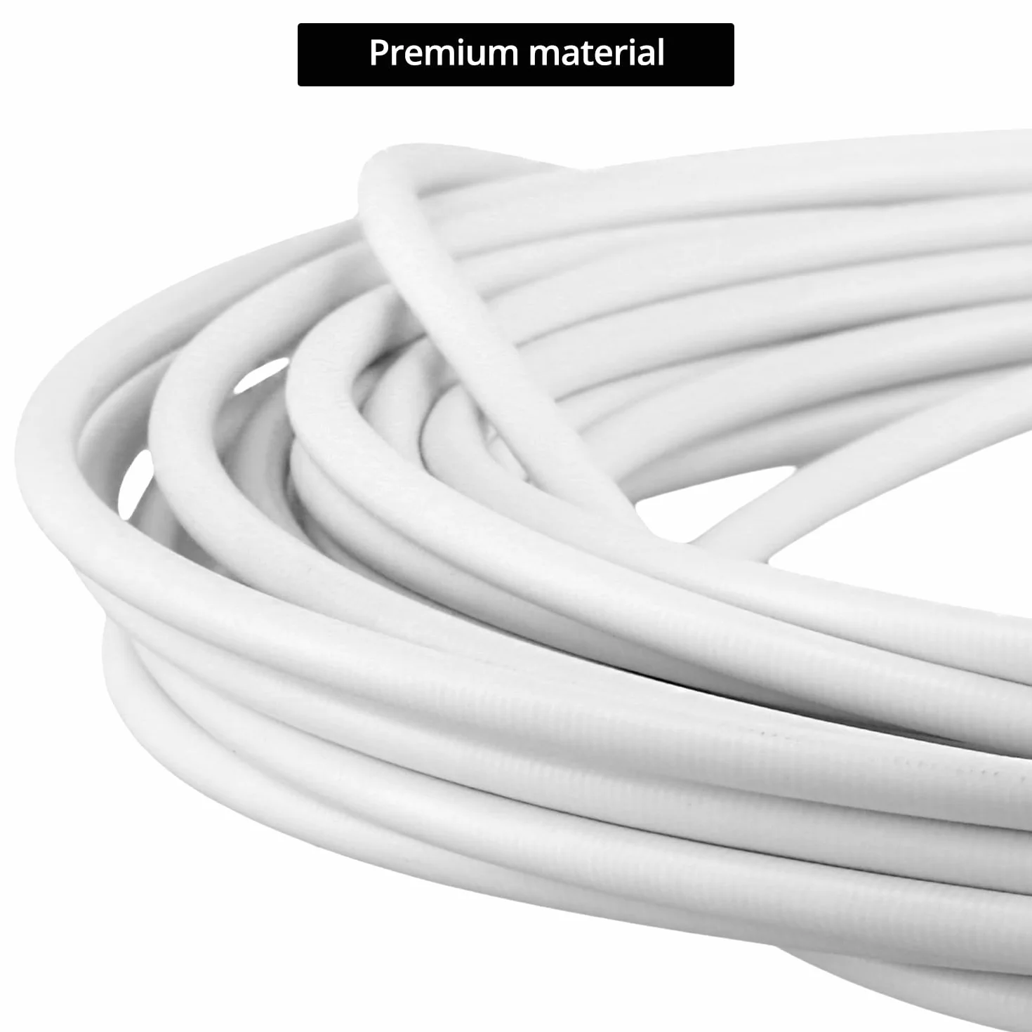 QWORK 10m Cable pour Rideaux Blanc avec Oeillets et Crochets