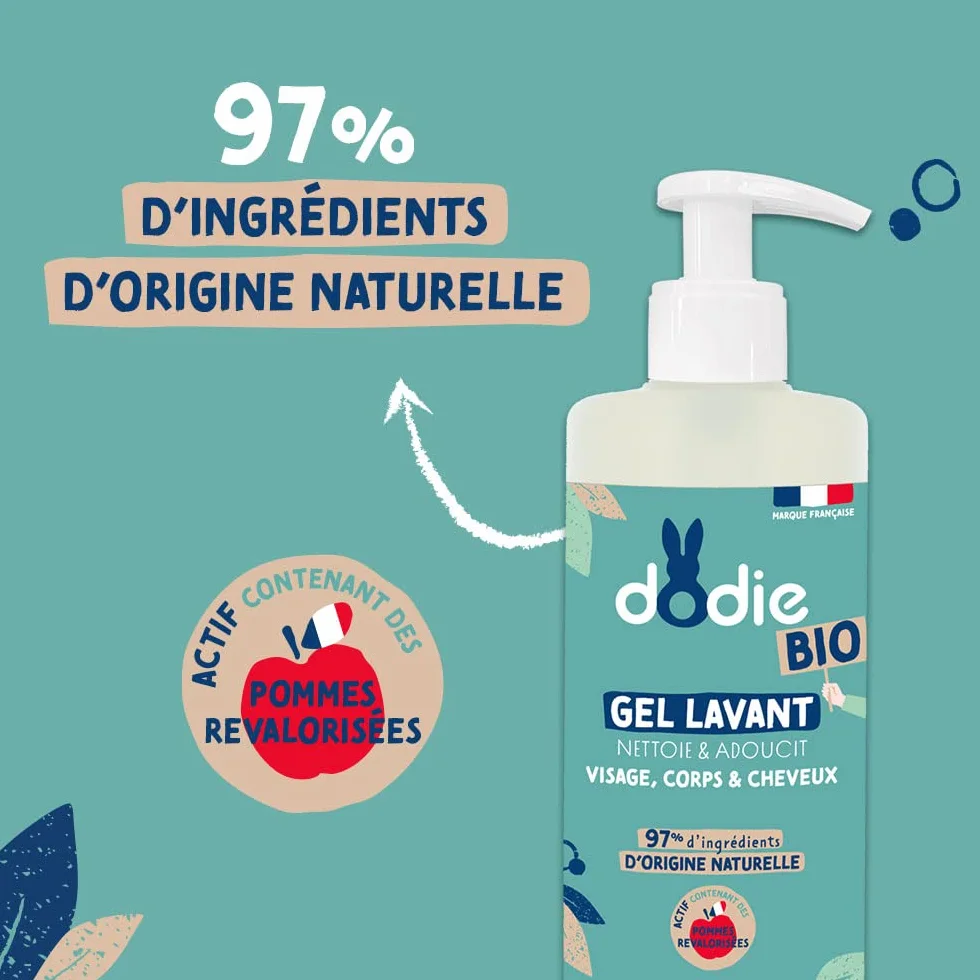DODIE Gel Lavant Bio visage corps cheveux 400mL