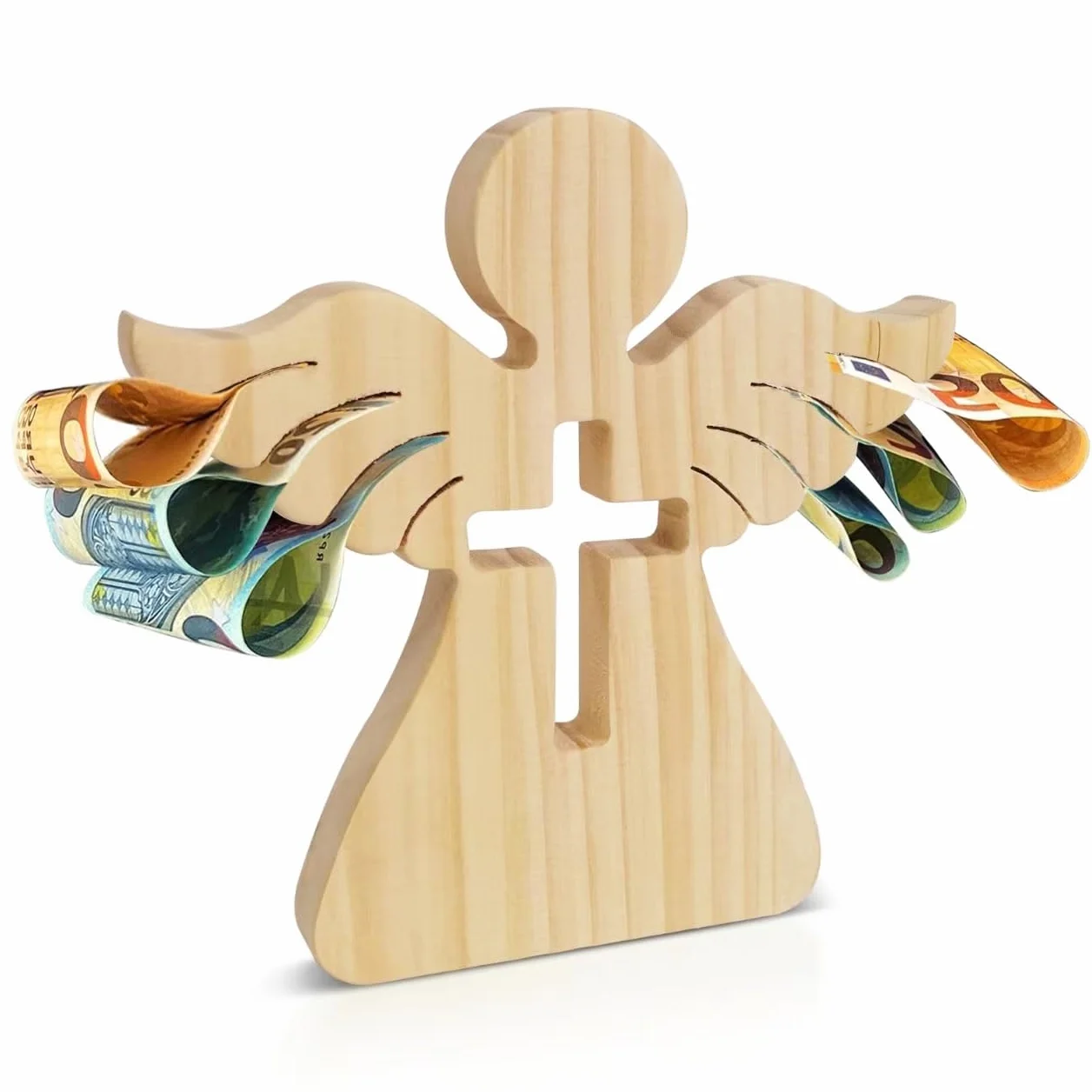 Parastar Ange Gardien Figurine Bois Baptême Gravure Filles Garçons