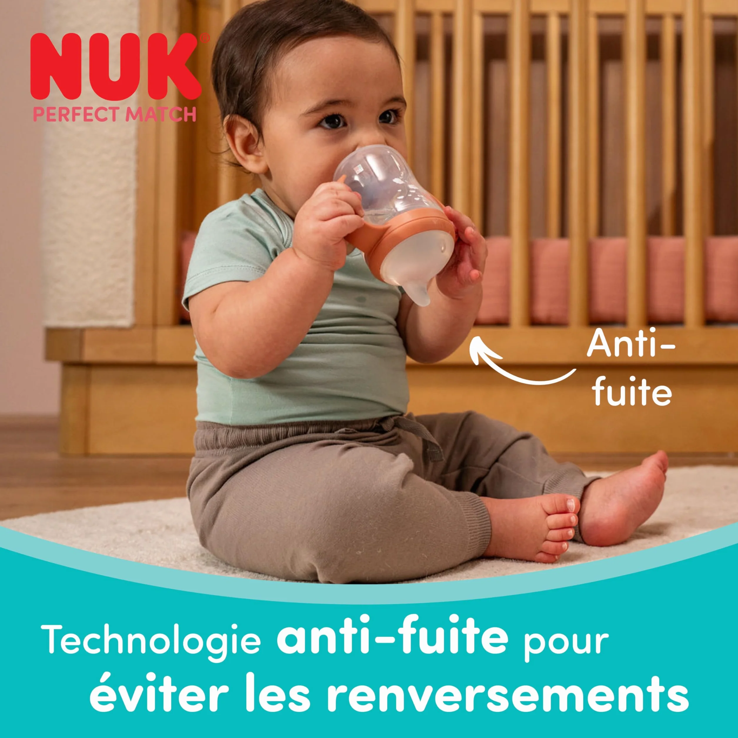 NUK Perfect Match Nuit Tasse d'apprentissage 150 ml 6+ mois Anti-fuite Bébé Lot de 2