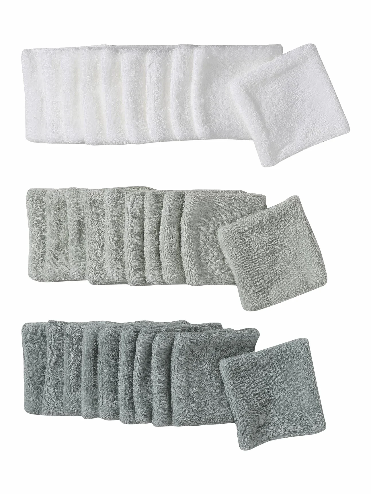 VERTBAUDET Lot de 30 lingettes lavables pochon vert