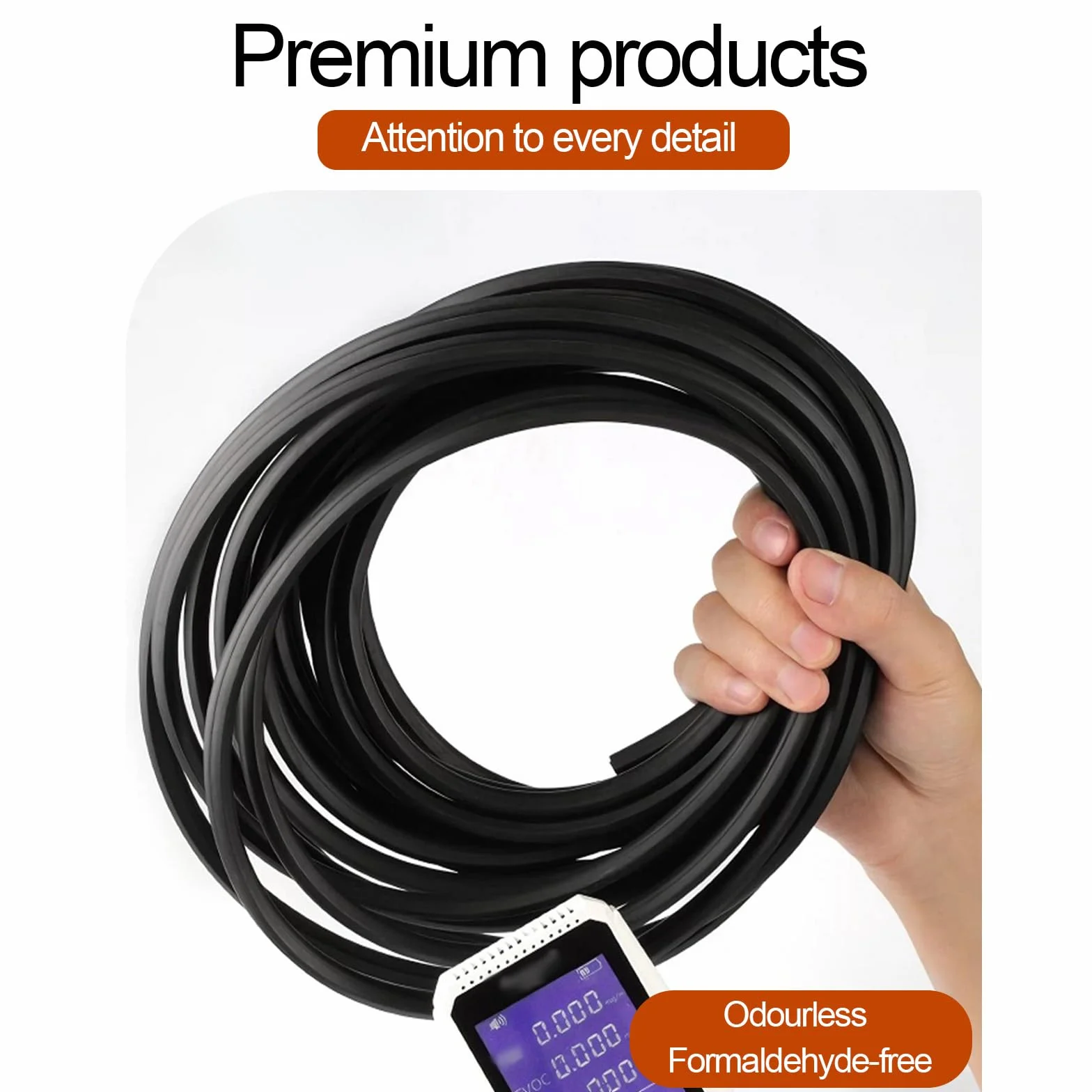 Bande de Protection des Bords en Caoutchouc EPDM 1.5mm x 6m pour Panneaux et Portes de Voiture