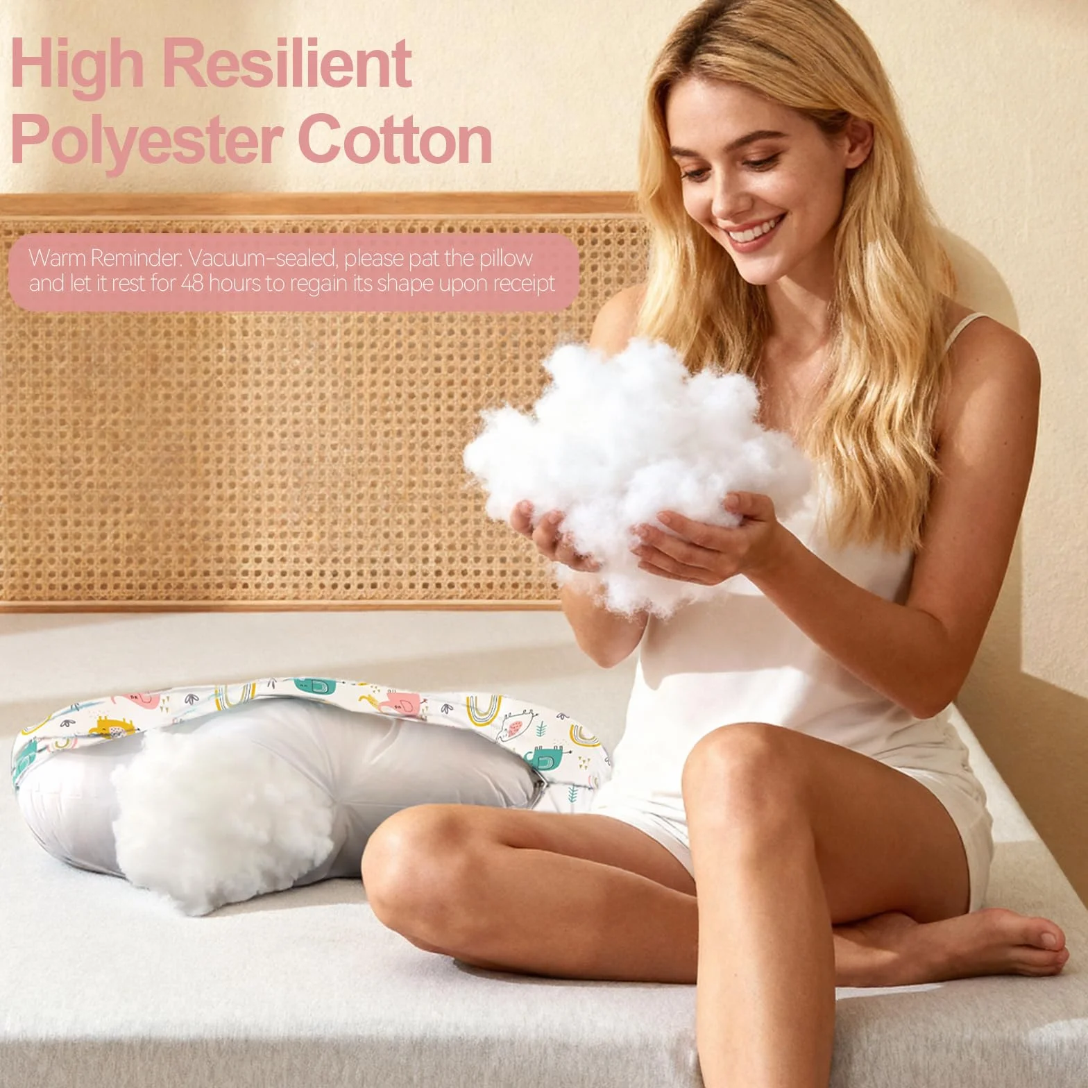 Labtec Coussin d'allaitement Bébé, Oreiller avec Housse Amovible 100% Coton