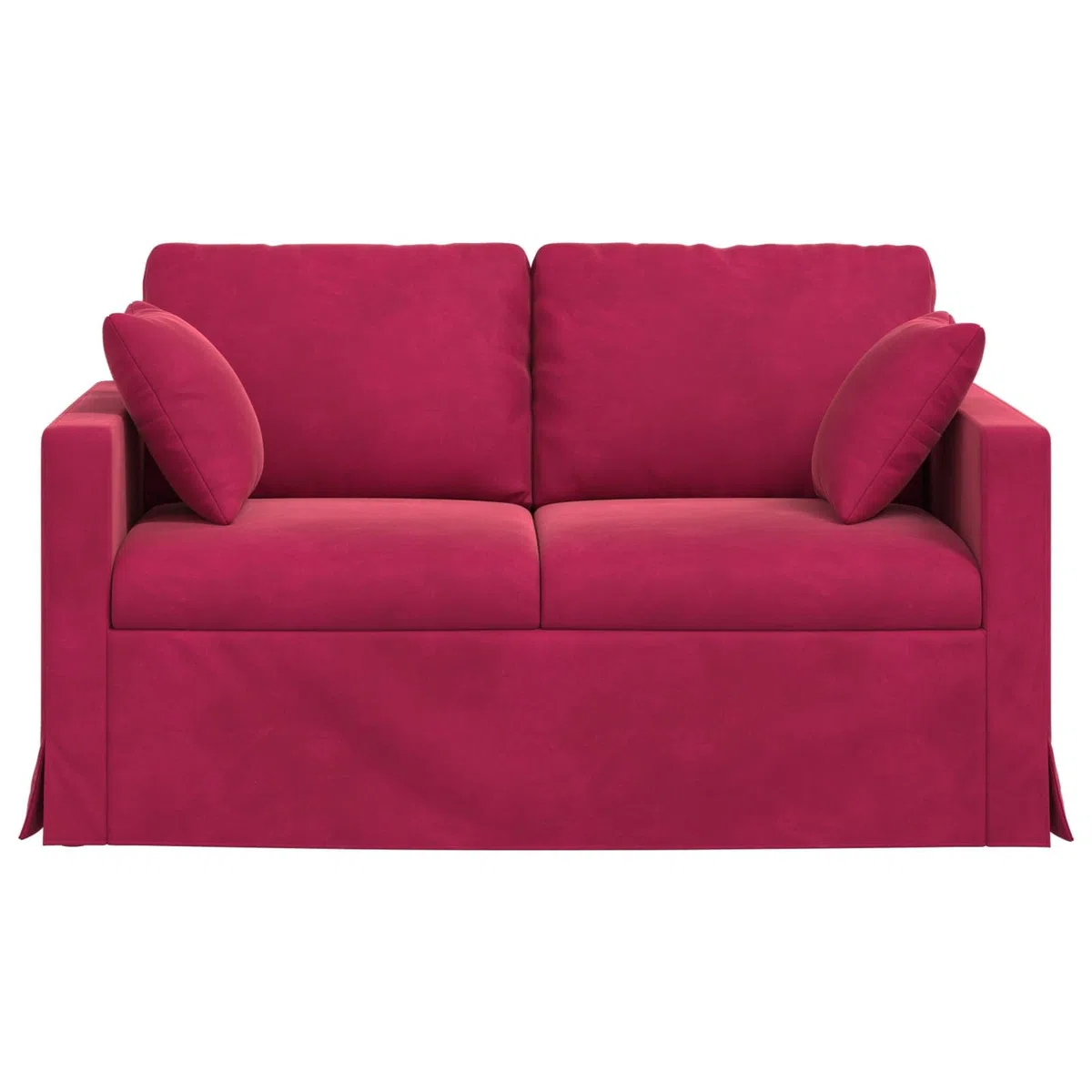 Canapé en velours rouge vin 138 x 78 x 80 cm - Meuble rembourré moderne avec design ergonomique et accoudoirs en bois pour salon, bureau, chambre d'amis, détente, lecture, assise