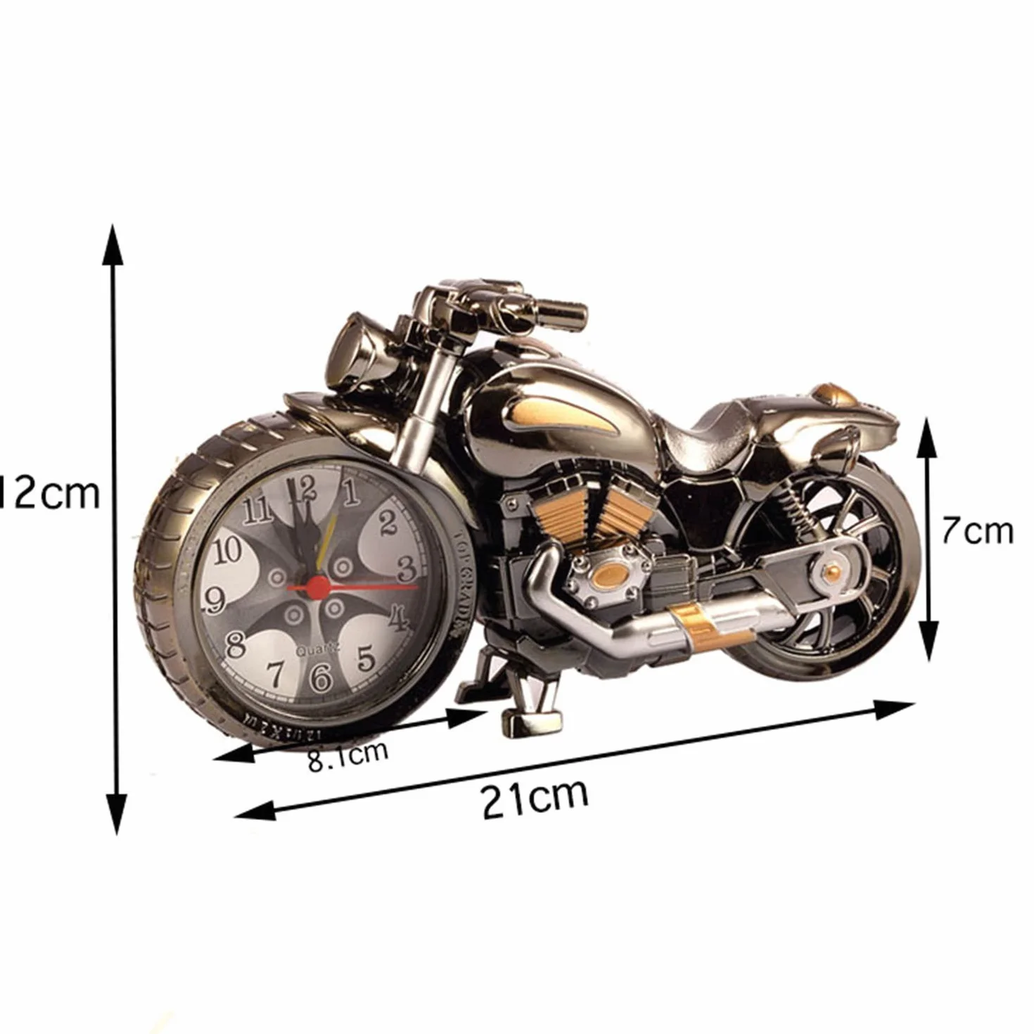 Rétro Moto Style Réveil Table Bureau Horloge Décoration Cadeau
