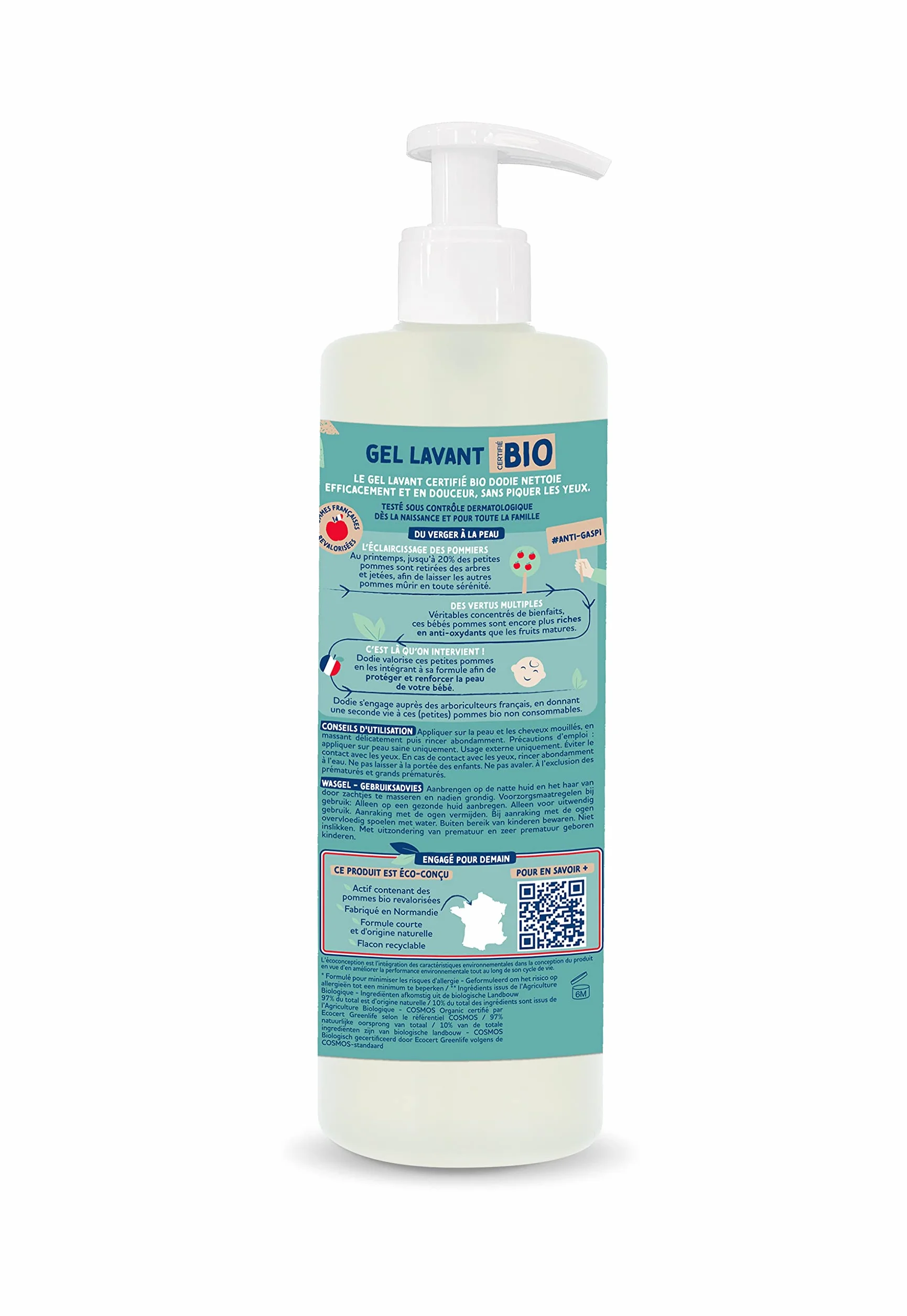 DODIE Gel Lavant Bio visage corps cheveux 400mL