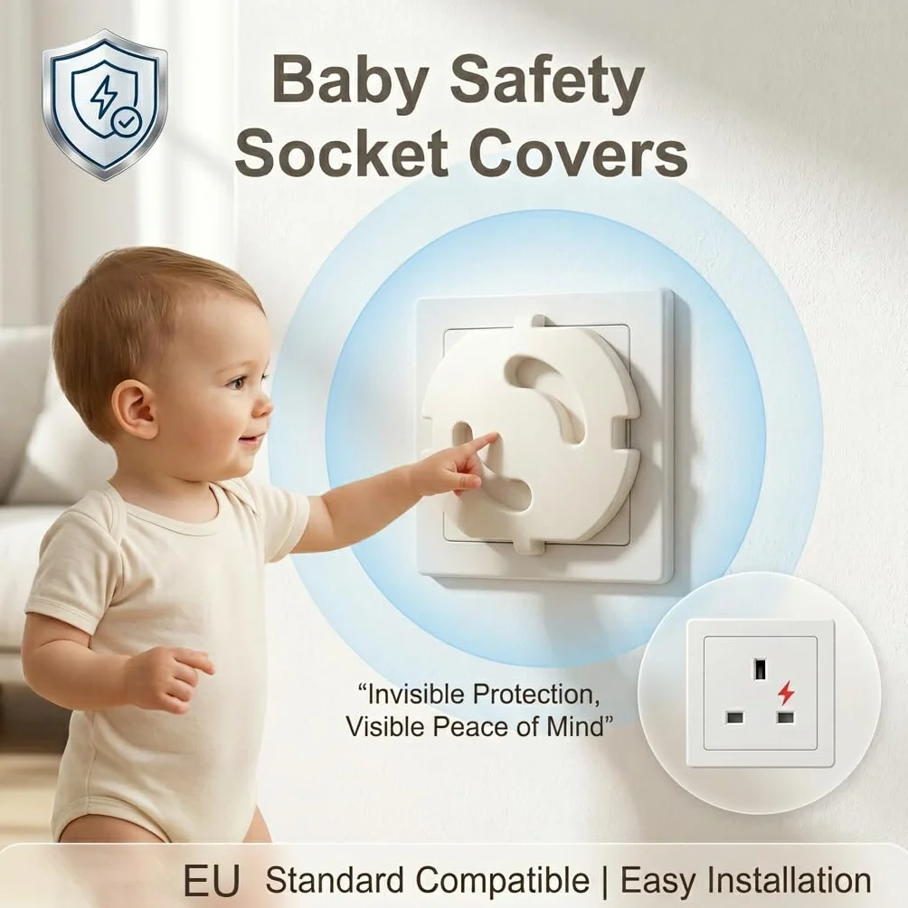 Cache-prises pour enfants - Protection contre les chocs électriques - Lot de 25 - Installation facile