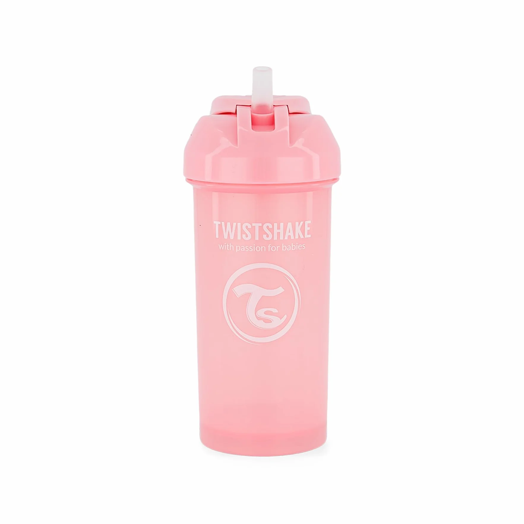 Twistshake Tasse de Paille 360 ml – Gobelet Bébé Anti-Fuite – Bouteille d’Eau Anti-Déversement – Rose