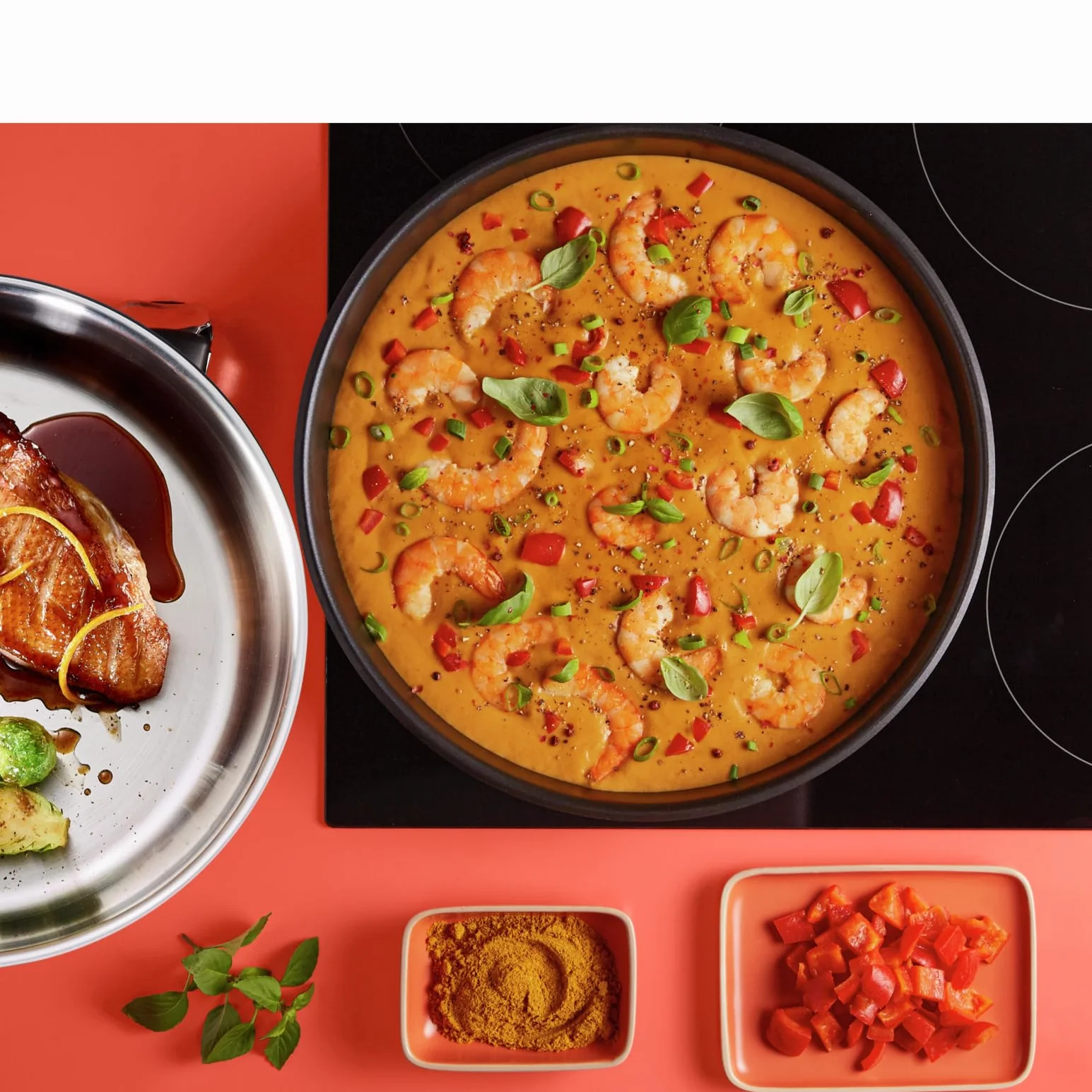 Tefal Ingenio Preference Lot de 2 Poêles 24/28 cm Poignée amovible Induction Acier inoxydable Empilable