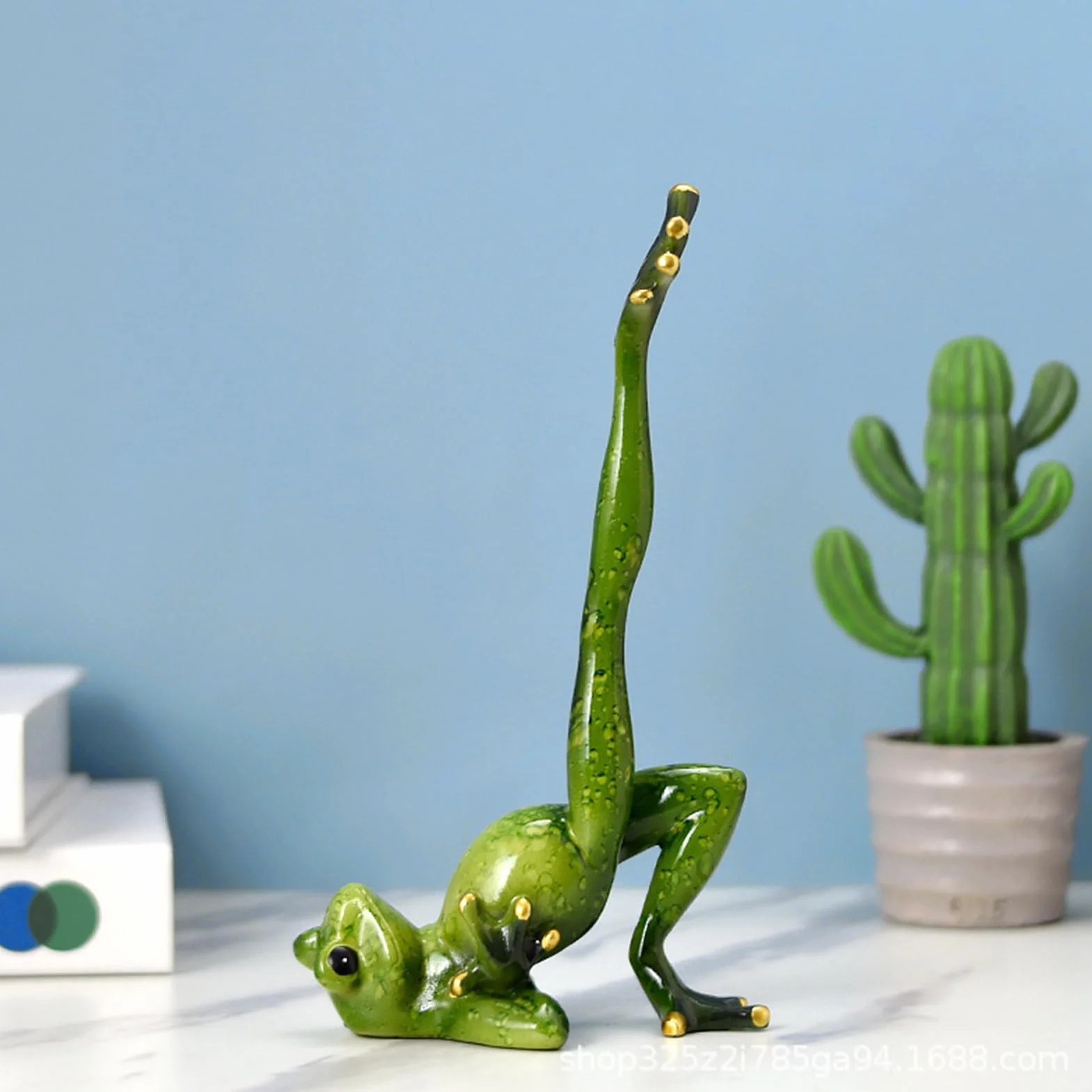 Figurine grenouille yoga résine 20 cm décoration maison bureau chambre