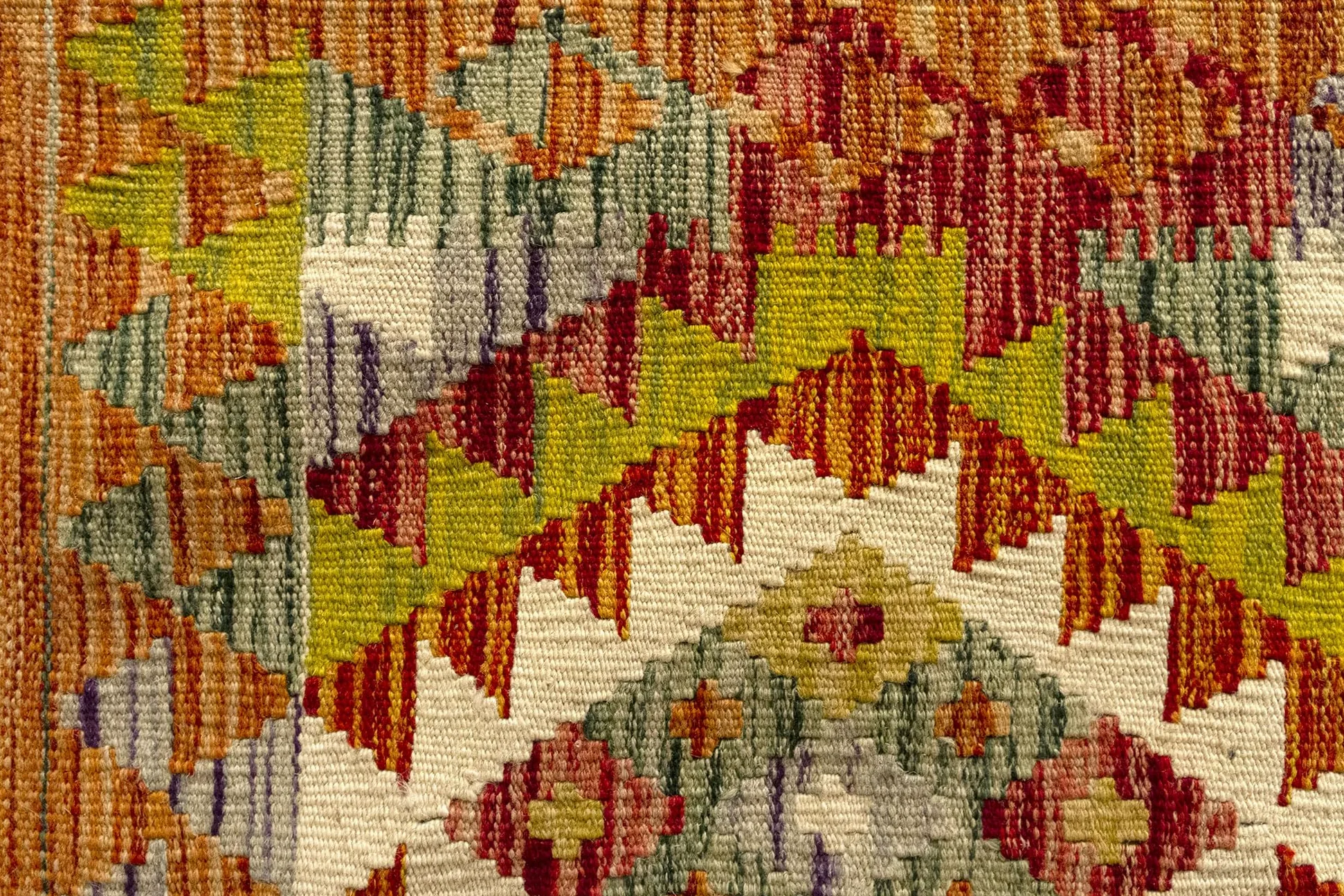 HAMID Tapis Kilim Herat, 100% Laine Tissée à la Main, Tapis Ethnique pour Salon, Chambre, Salle à Manger (96x61cm)