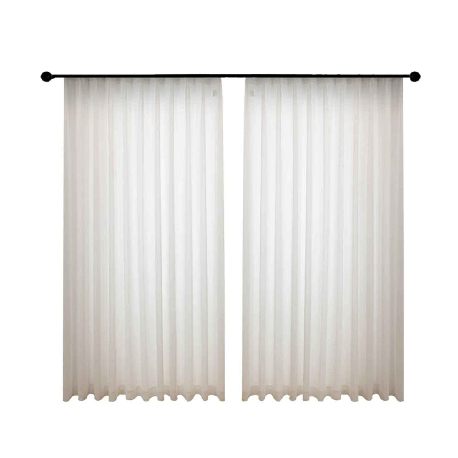 Rideau Anniversaire, Rideau Vintage Couleur Unie Polyester Blanc Voilage Fenetre 102L x 160H CM Lot de 2
