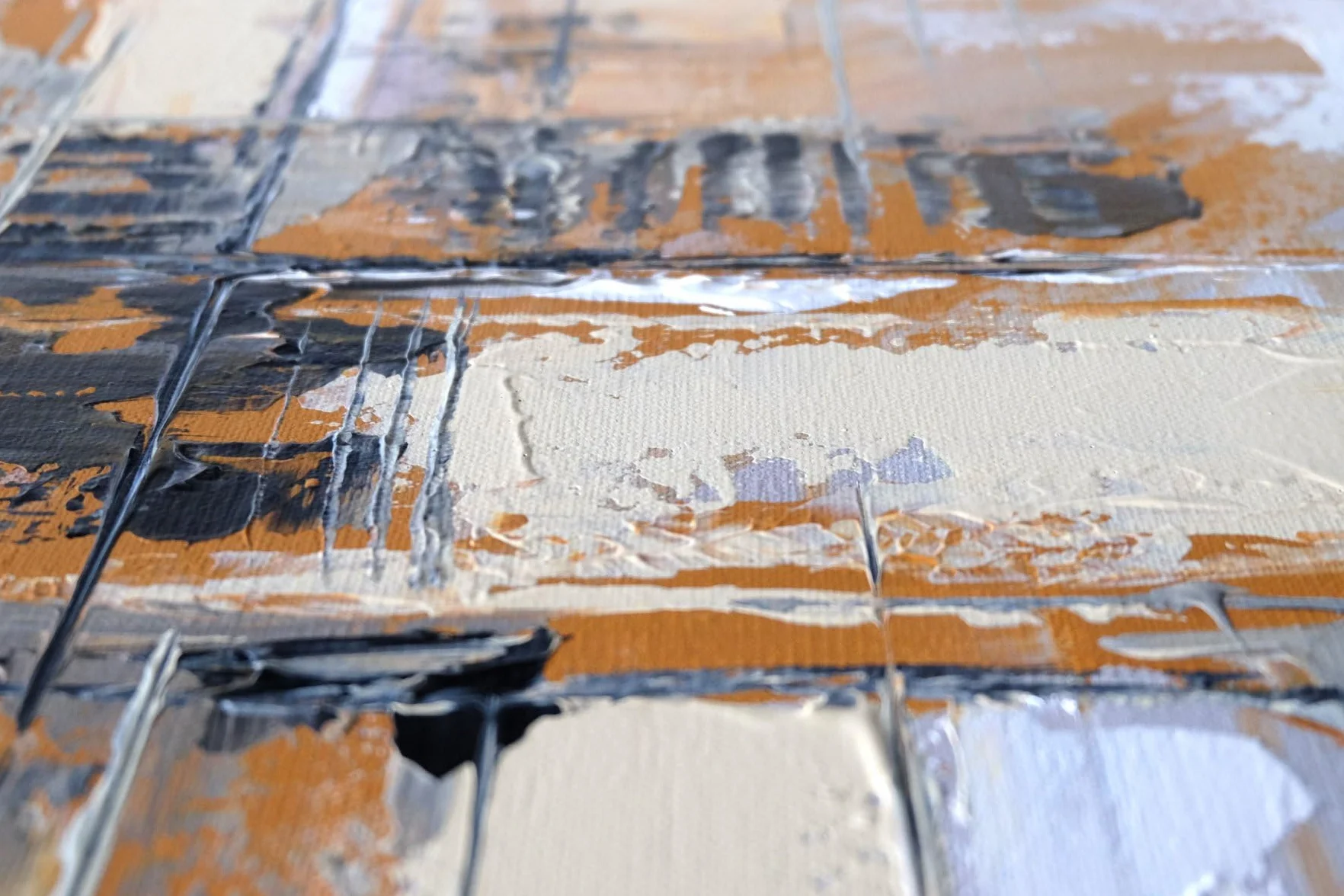 Tableau Peint à la Main 120x60 cm Toile sur Cadre en Bois Monica Mirafiori