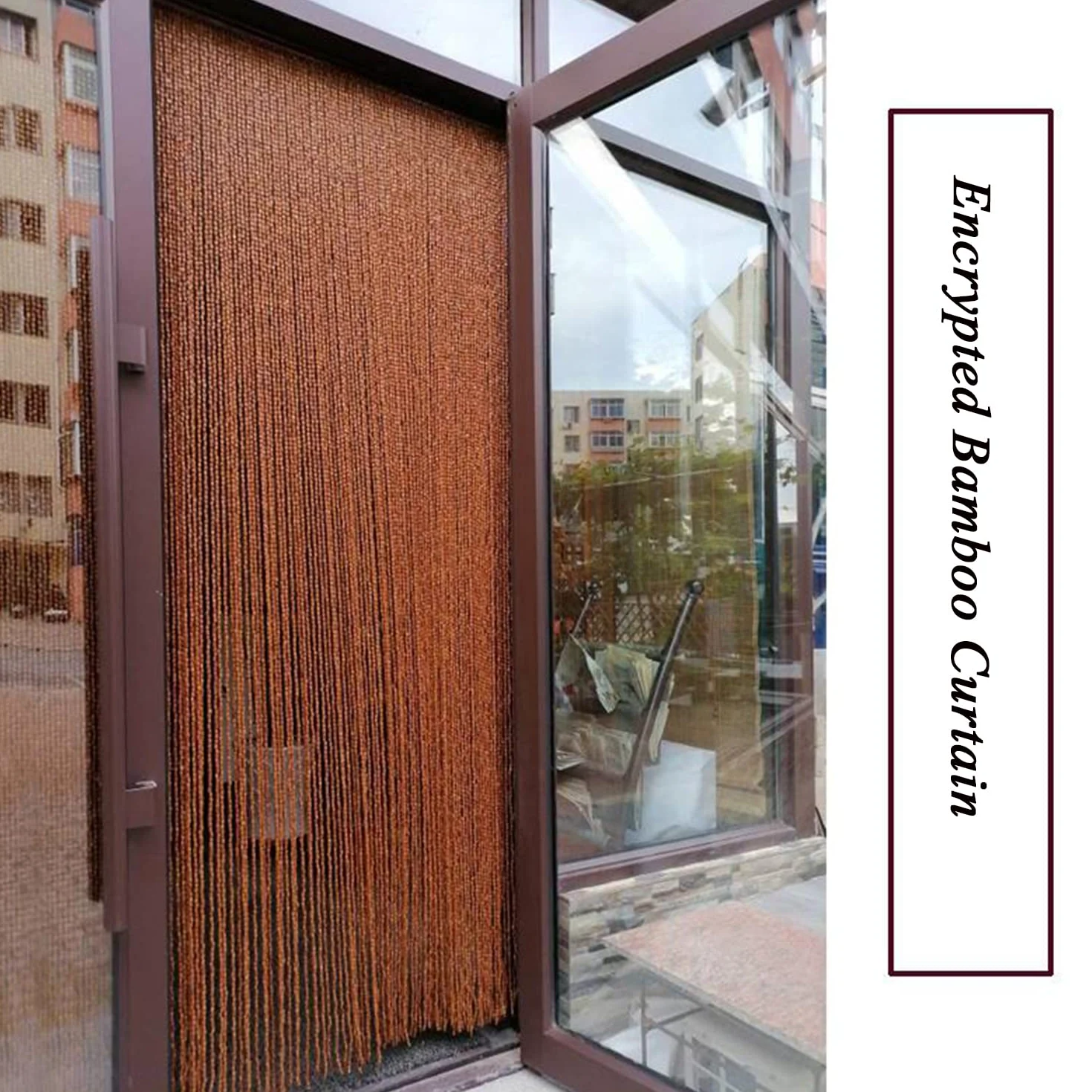 Rideau de Porte en Bambou Rideau de Perles en Bois,Rétro Rideau a Perles Diviseur Décoration Séparateur Panneau D'écran Intimité,pour Porte Entrée Salon Chambre,Personnalisé (70 shares-W70xH100cm)