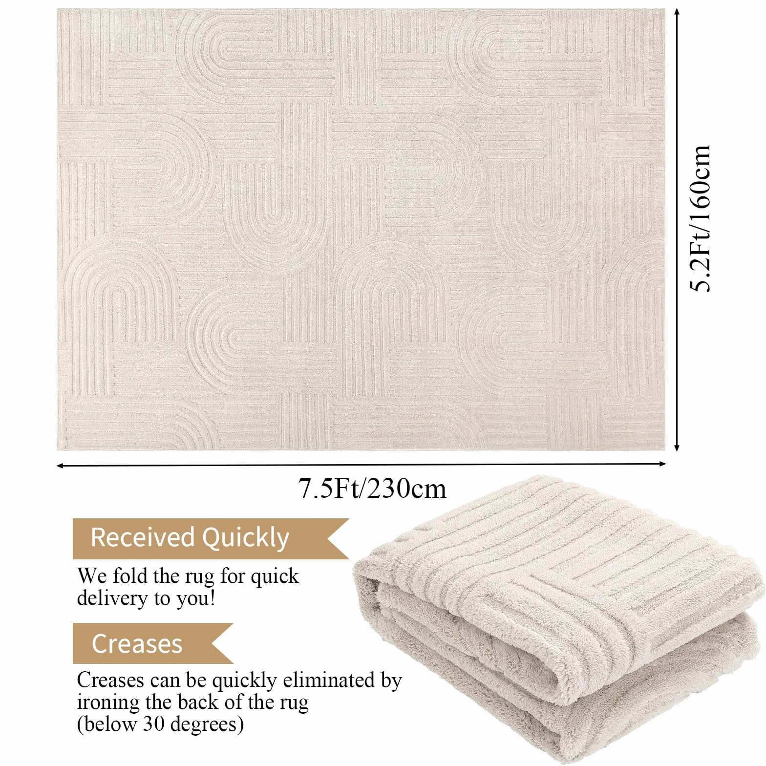 Tapis Salon Moelleux 160x230 cm Antidérapant Lavable en Machine Grand Tapis Salle à Manger Intérieur