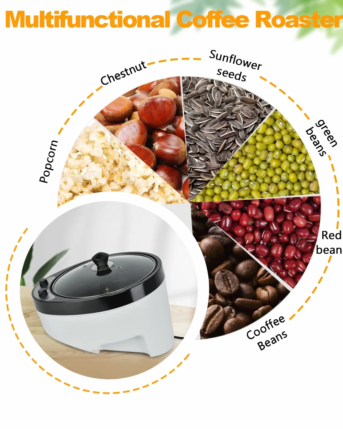 Torréfacteur de Café 800g 1200W 0-240℃ Machine à Torréfier Maison