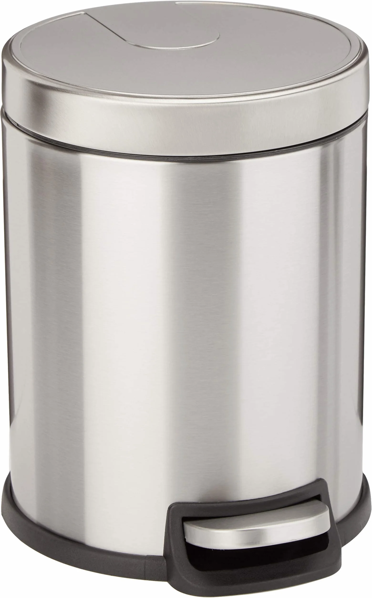 Amazon Basics Petite poubelle ronde cylindrique acier inoxydable brossé 5 L