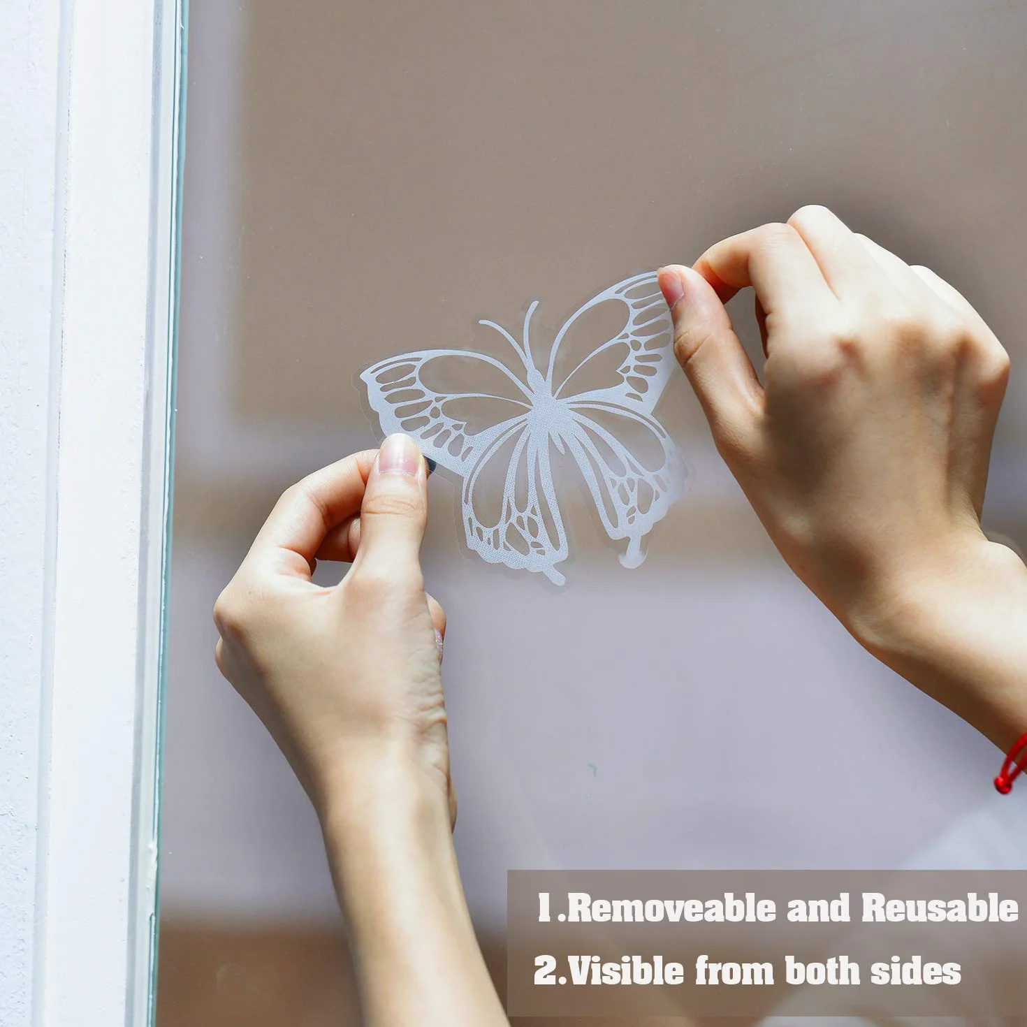 Autocollants de Fenêtre Papillon Anti-Collision Translucides 24 Pièces