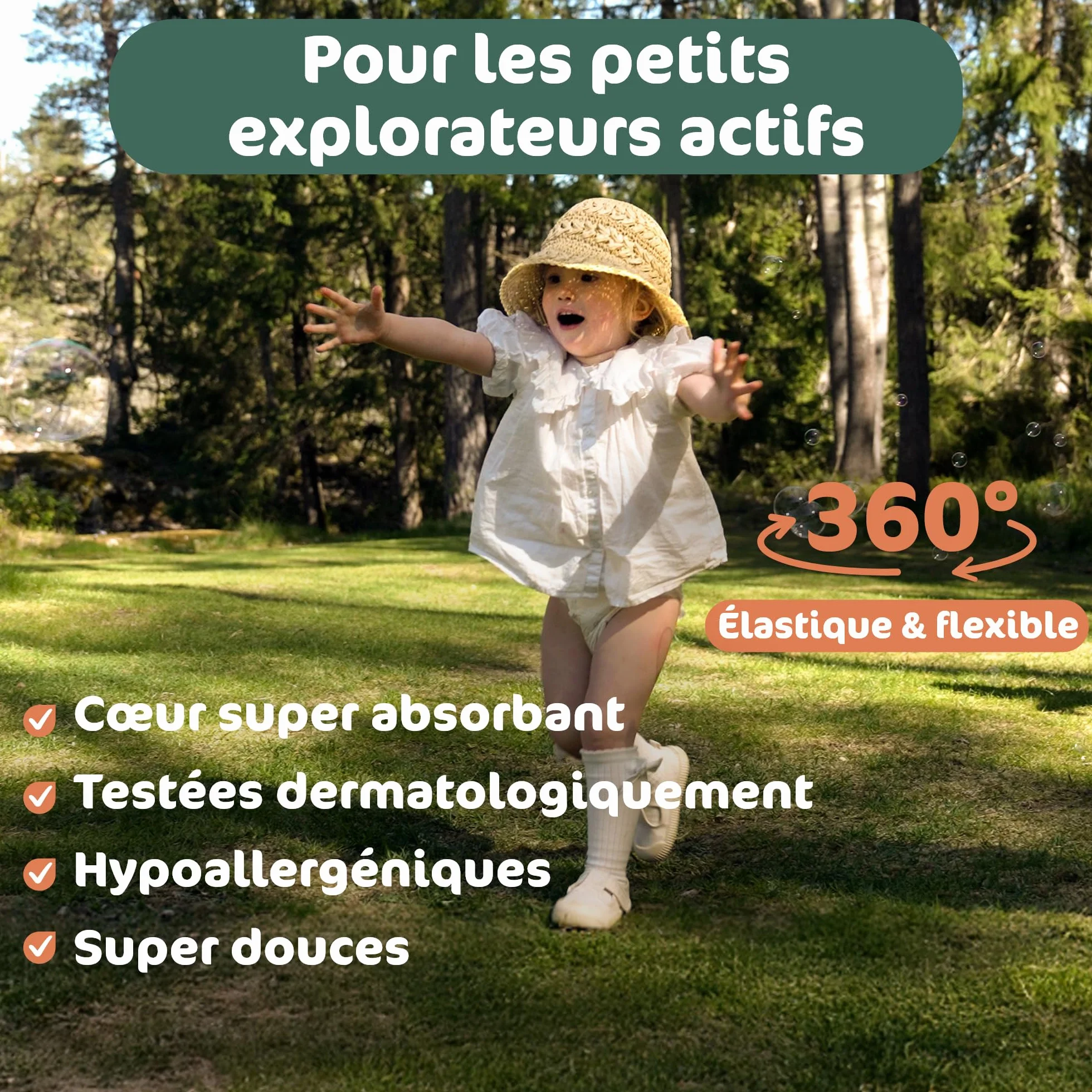 Naty FreeMovers Couches-Culottes Taille 8 (17+ kg) 60 Unités Anti-Fuites 12h Hypoallergéniques Peaux Sensibles